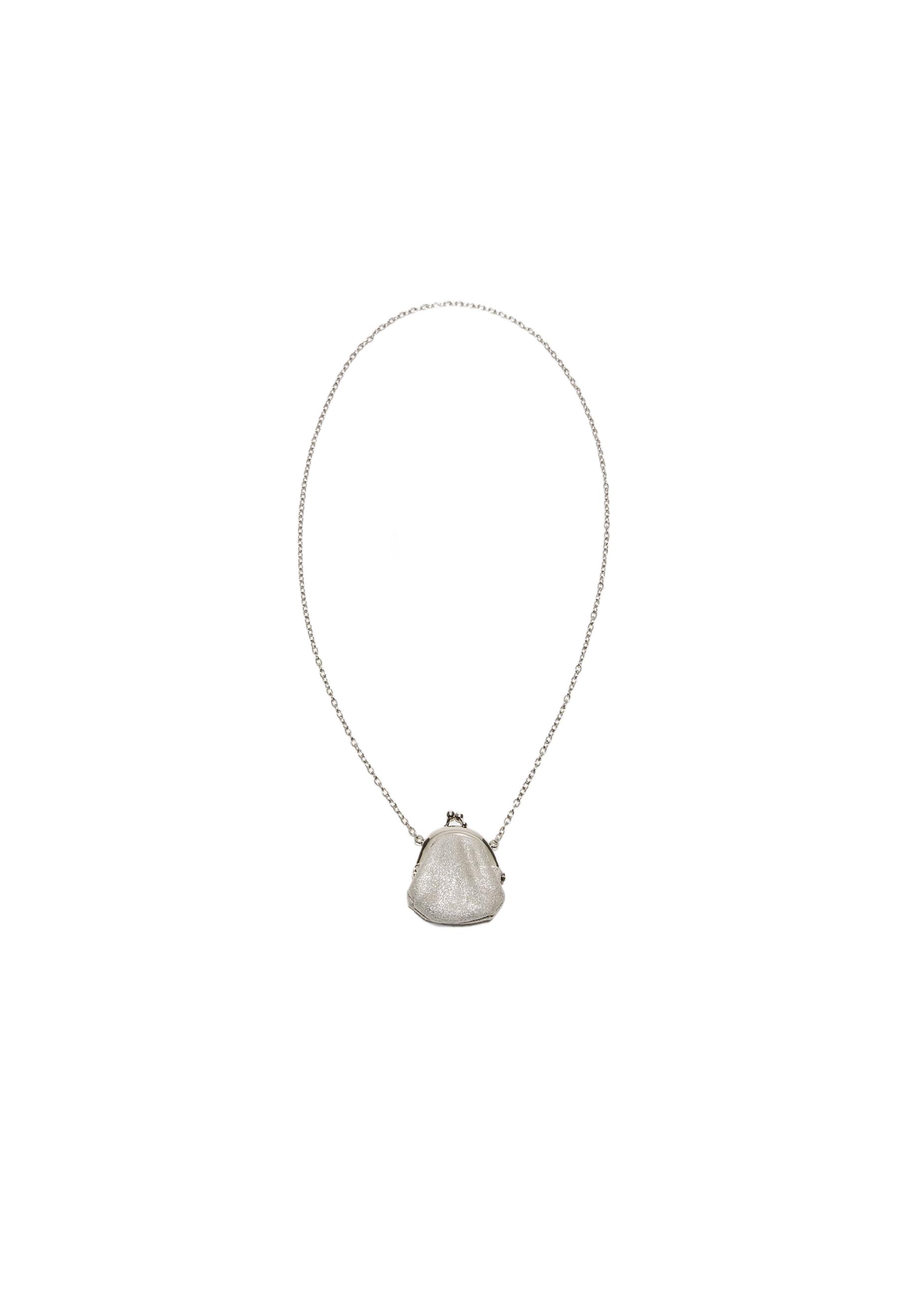 Mini pouch bag necklace — Grey