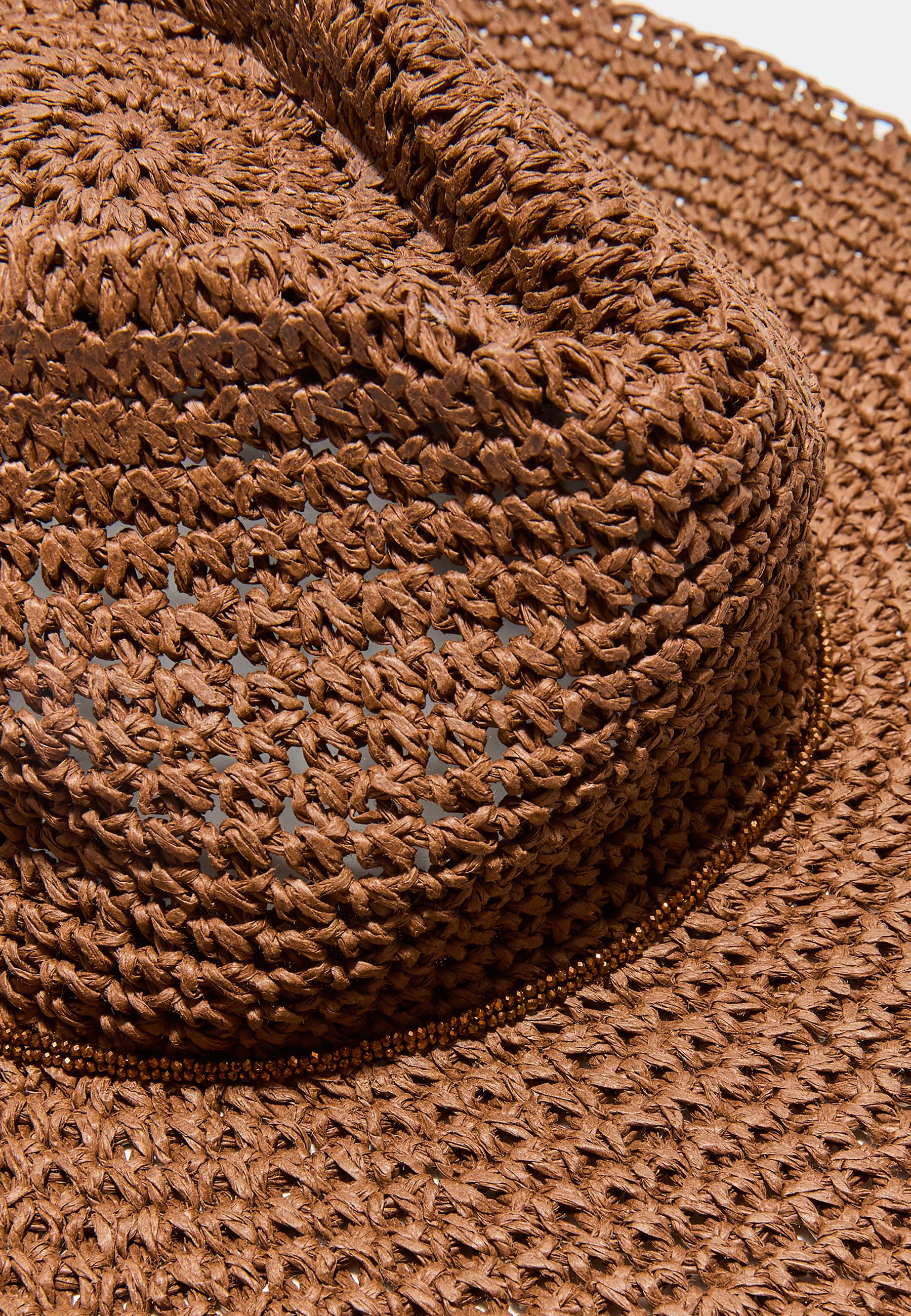 Raffia hat — Brown