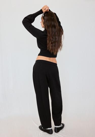 Barrel-fit knit trousers — Black 5