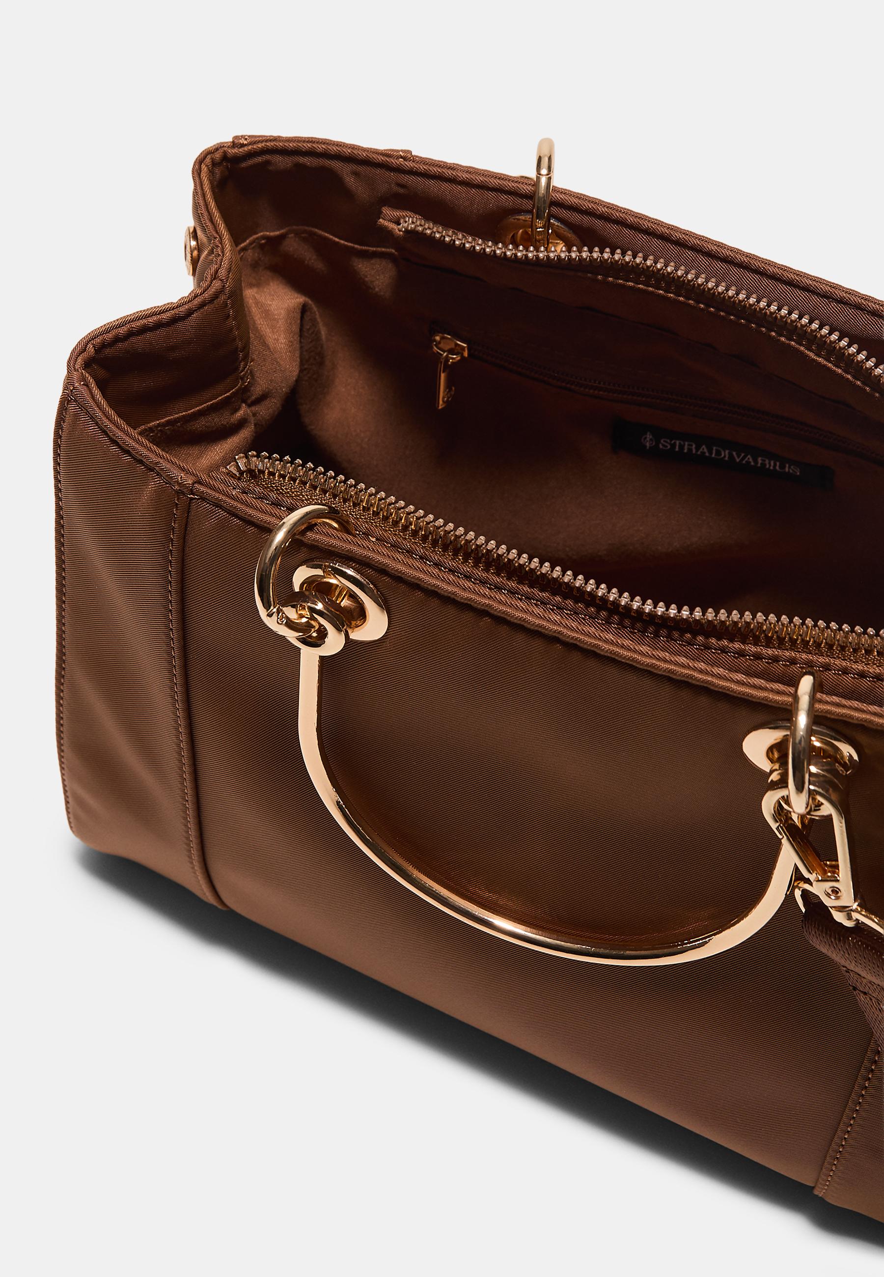 Metal saplı tote çanta - Görsel 4