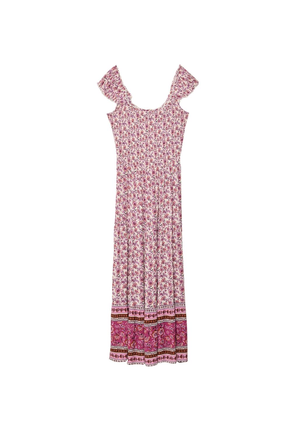 Langes, fließendes Kleid mit Print