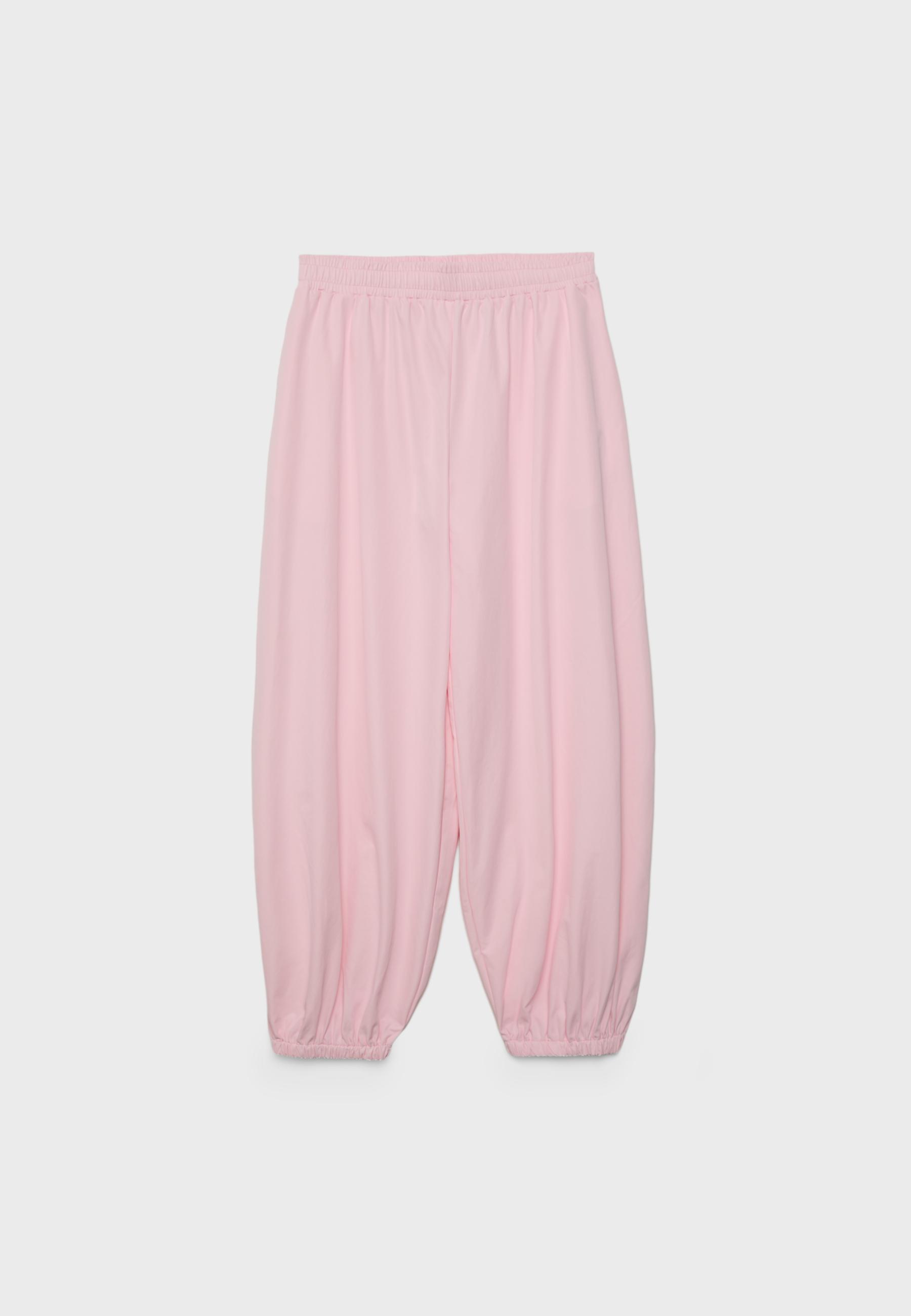 Technical balloon parachute trousers — Pastel pink