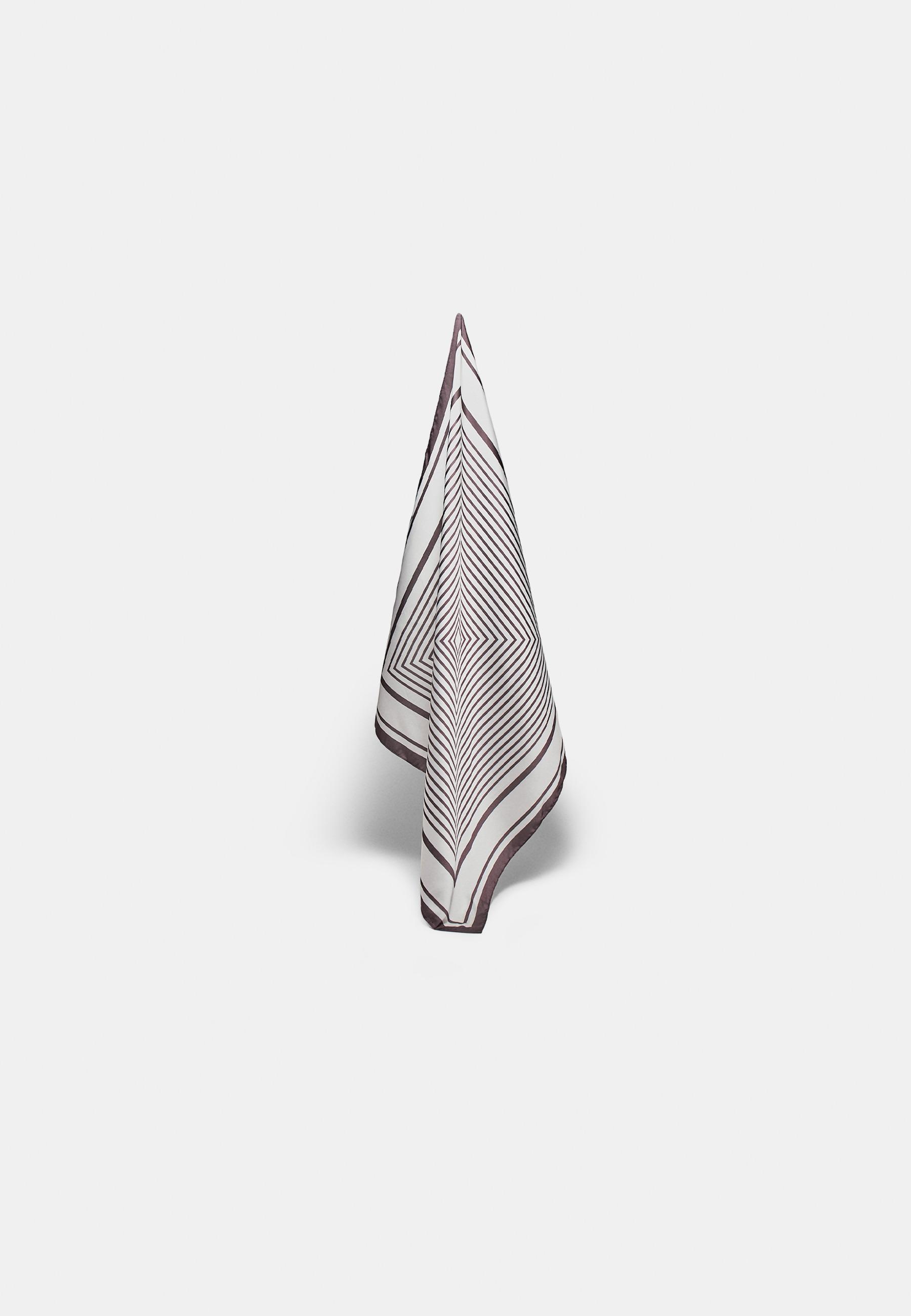 Checked line scarf — Ecru