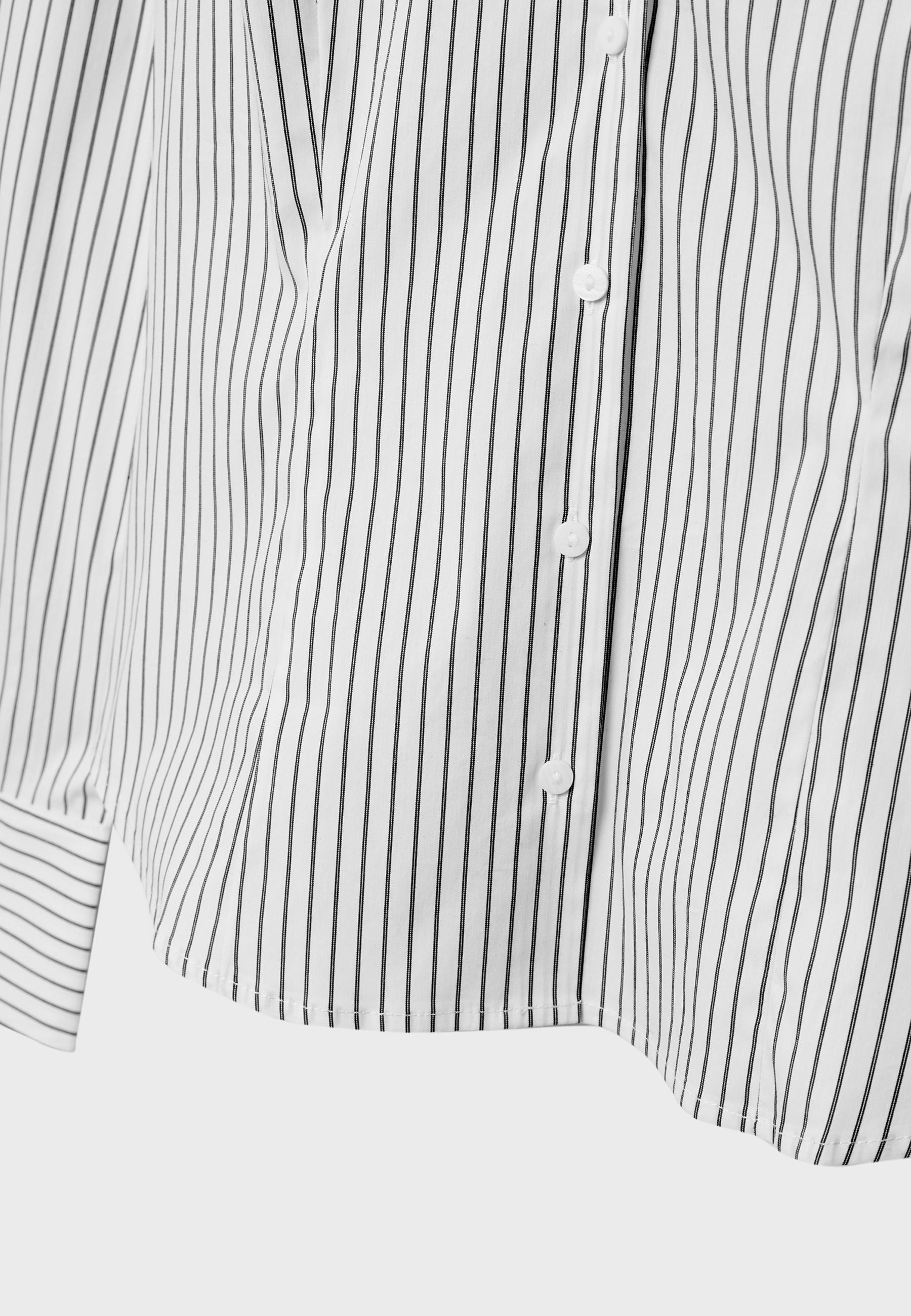 Basic striped fitted shirt — Black