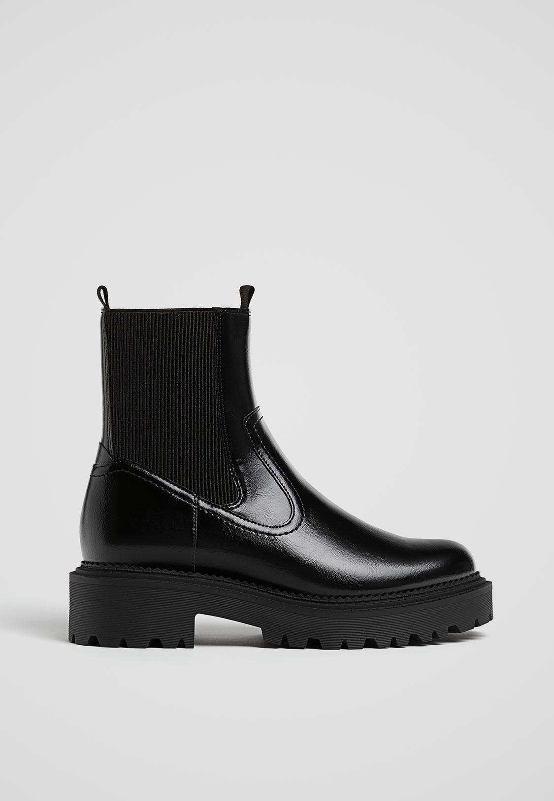 Zara Botines Suela Track Stradivarius Stradivarius Botas Blancas