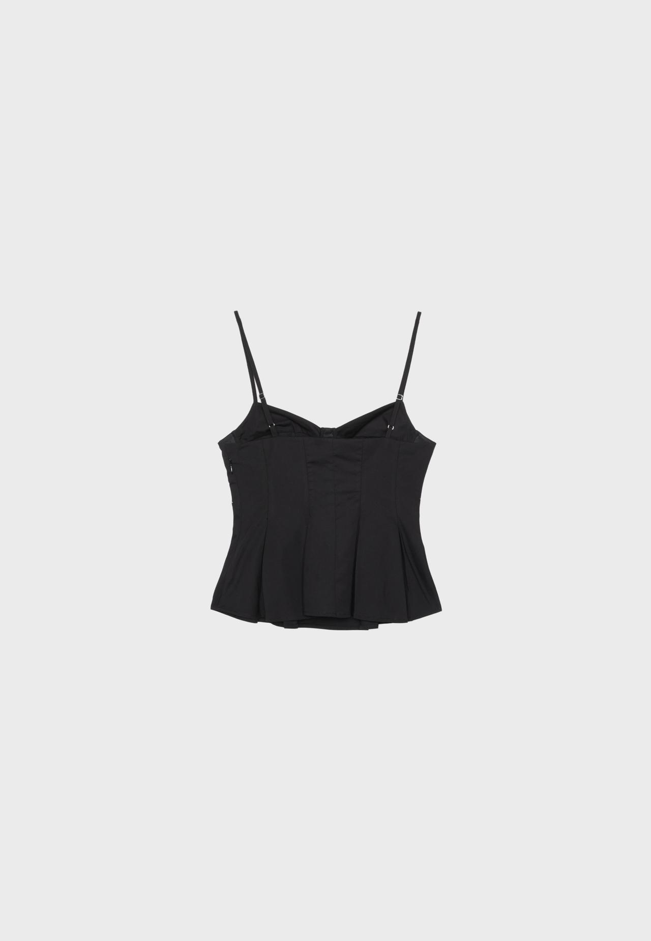 Fitted pleated top — Black