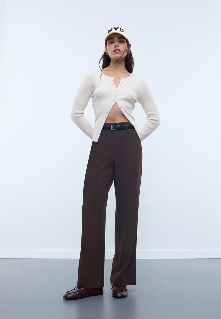 pantalon fluide droit ceinture