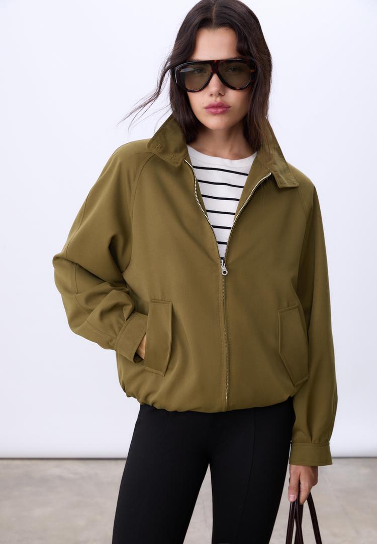 loose fitting bomber jacket
