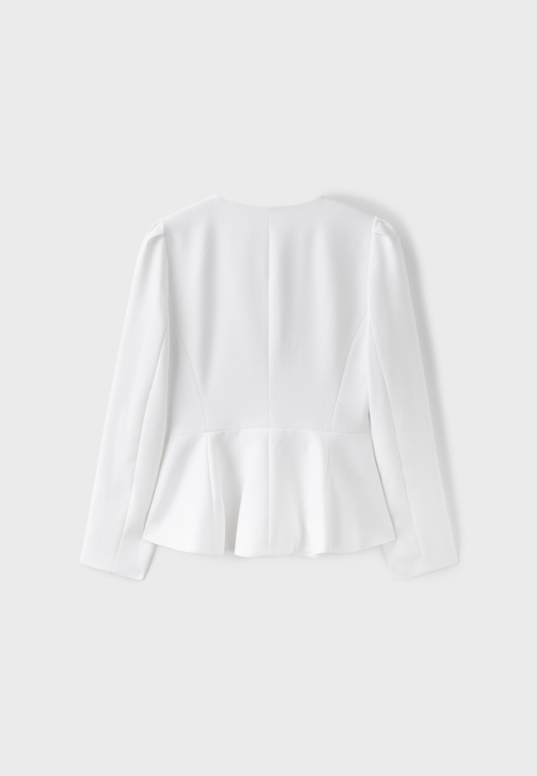Peplum blazer — Ecru