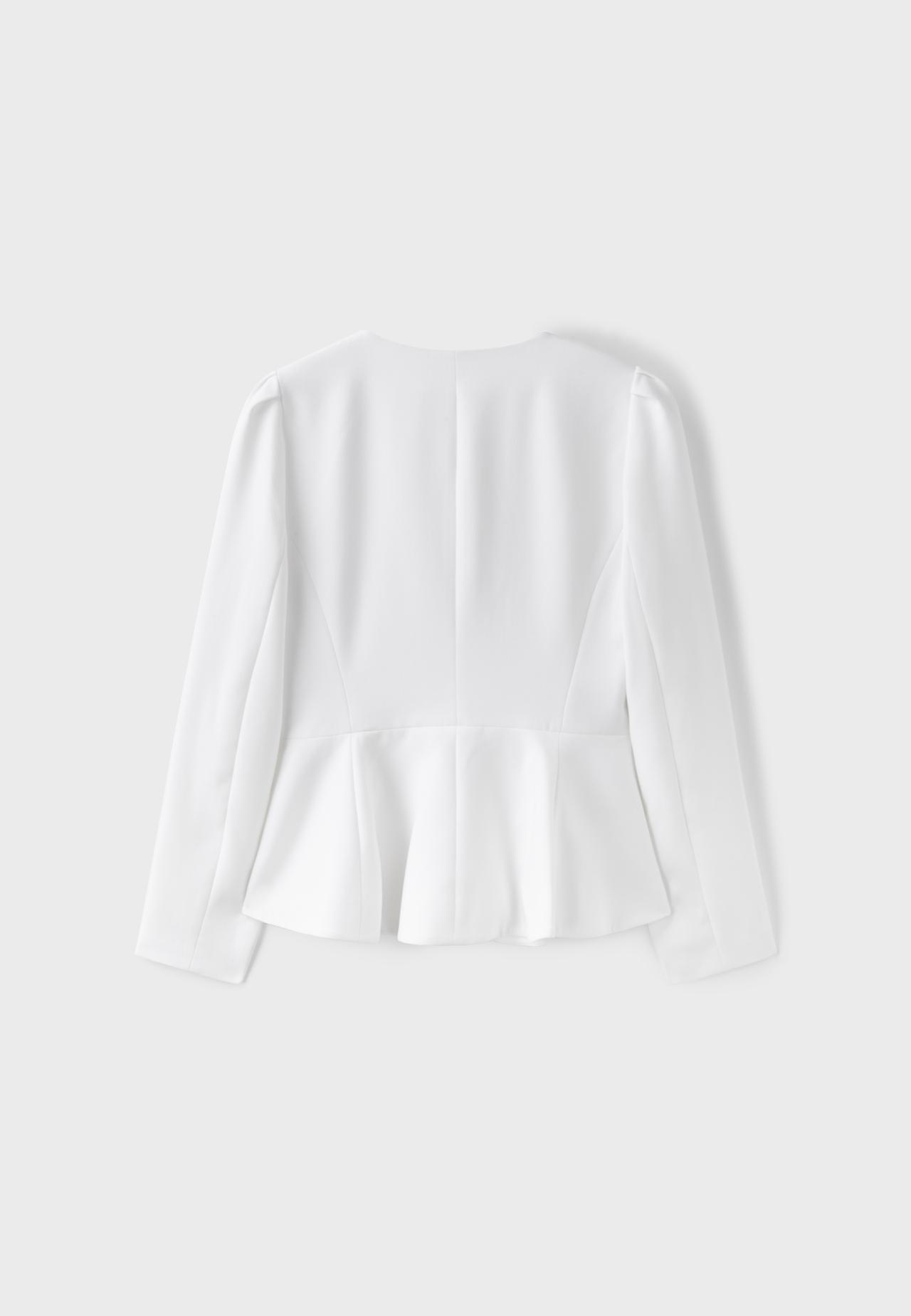 Peplum blazer — Ecru