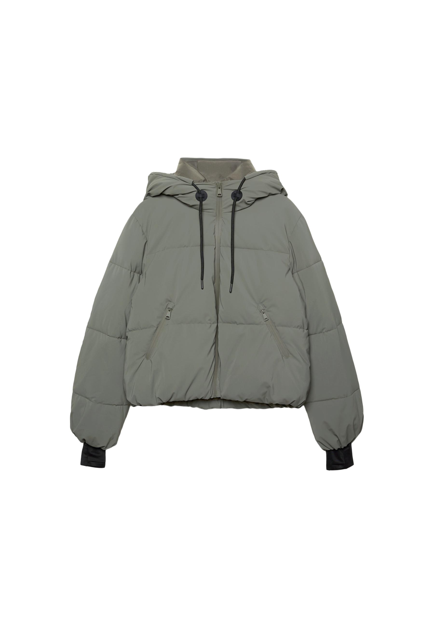 Hooded puffer jacket — Khaki