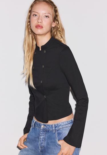 Double-breasted long sleeve shirt — Black 6
