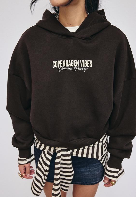 ekose detaylı kapusonlu sweatshirt
