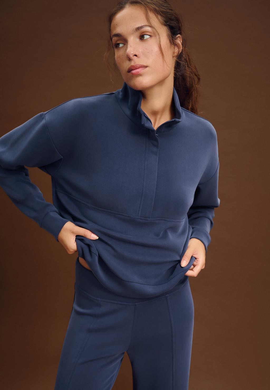 Sudadera cremallera tacto suave