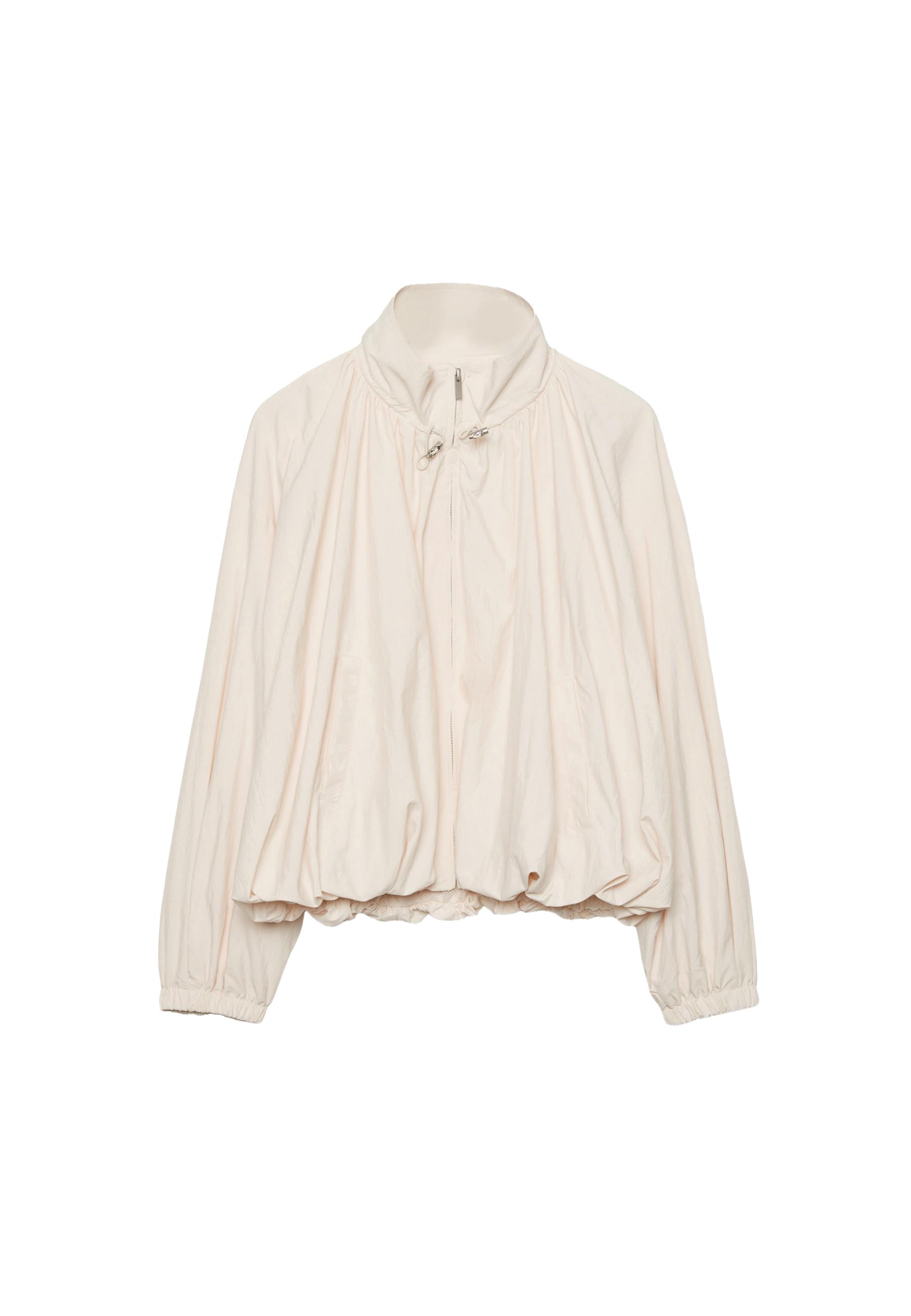 Technical high neck jacket — Ecru