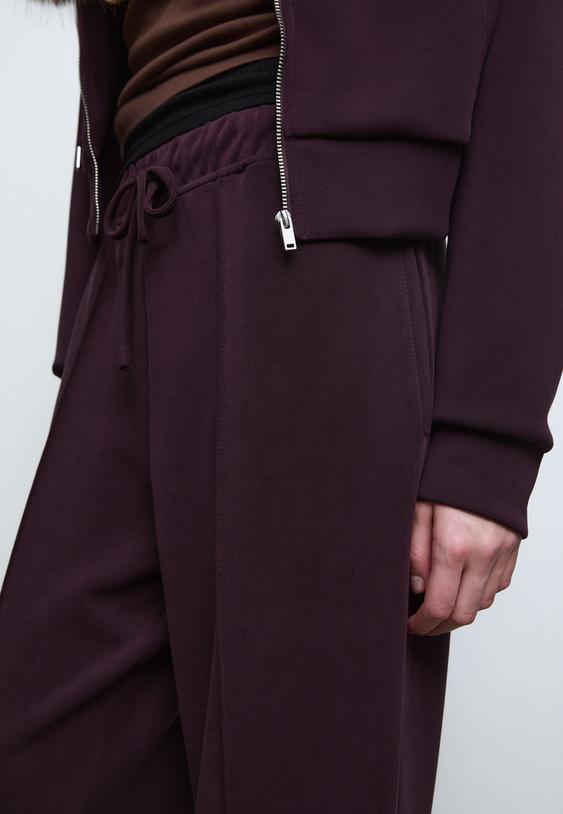 pantalon jogger wide leg nervio tacto suave