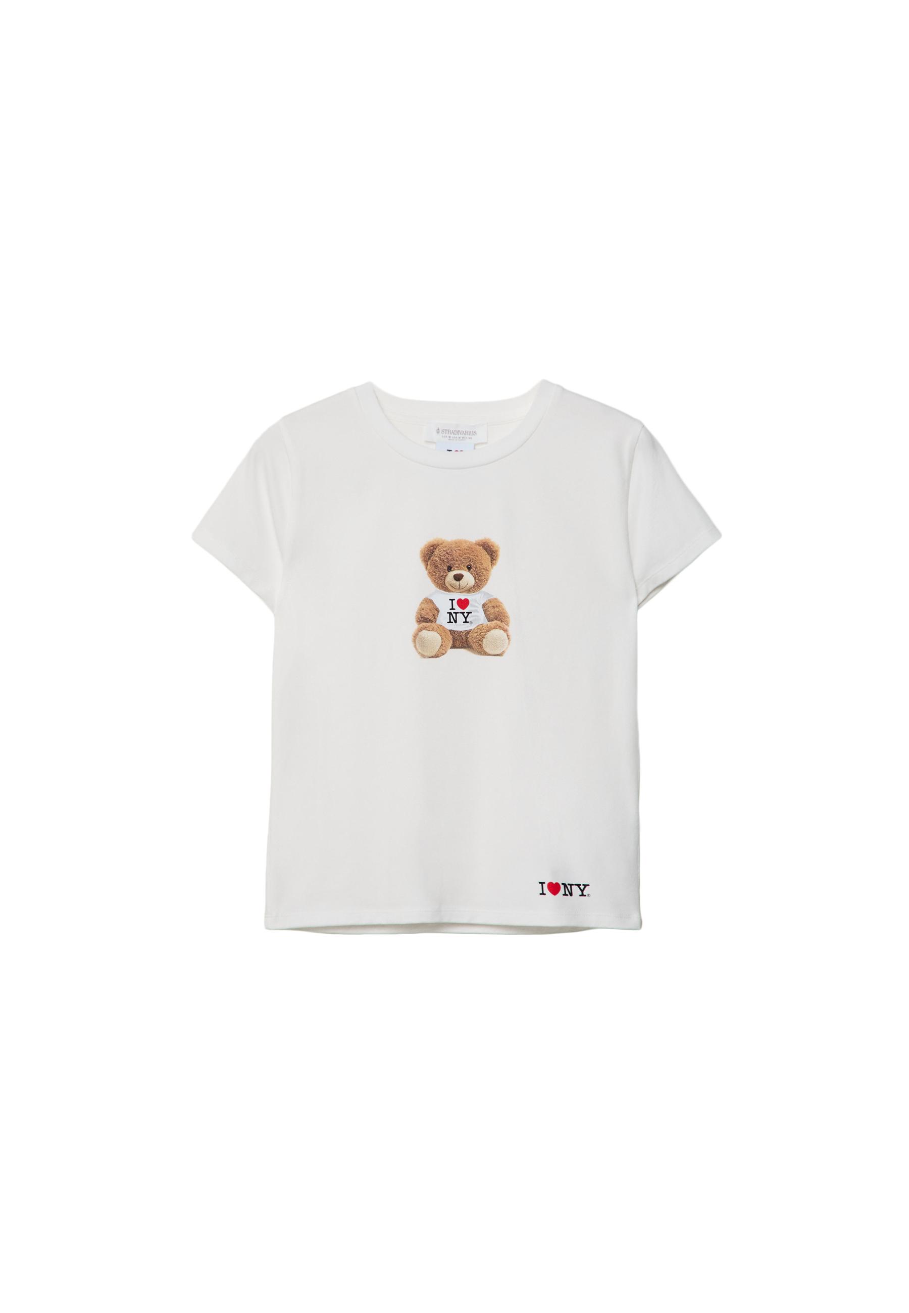 Tシャツ・カットソー [READY4NEXT] TeddyBear Artwork short sleeved Tshirt(WHITE) TEDDY BEAR SLOGAN T-SHIRT - Oyster-white | ZARA Georgia
