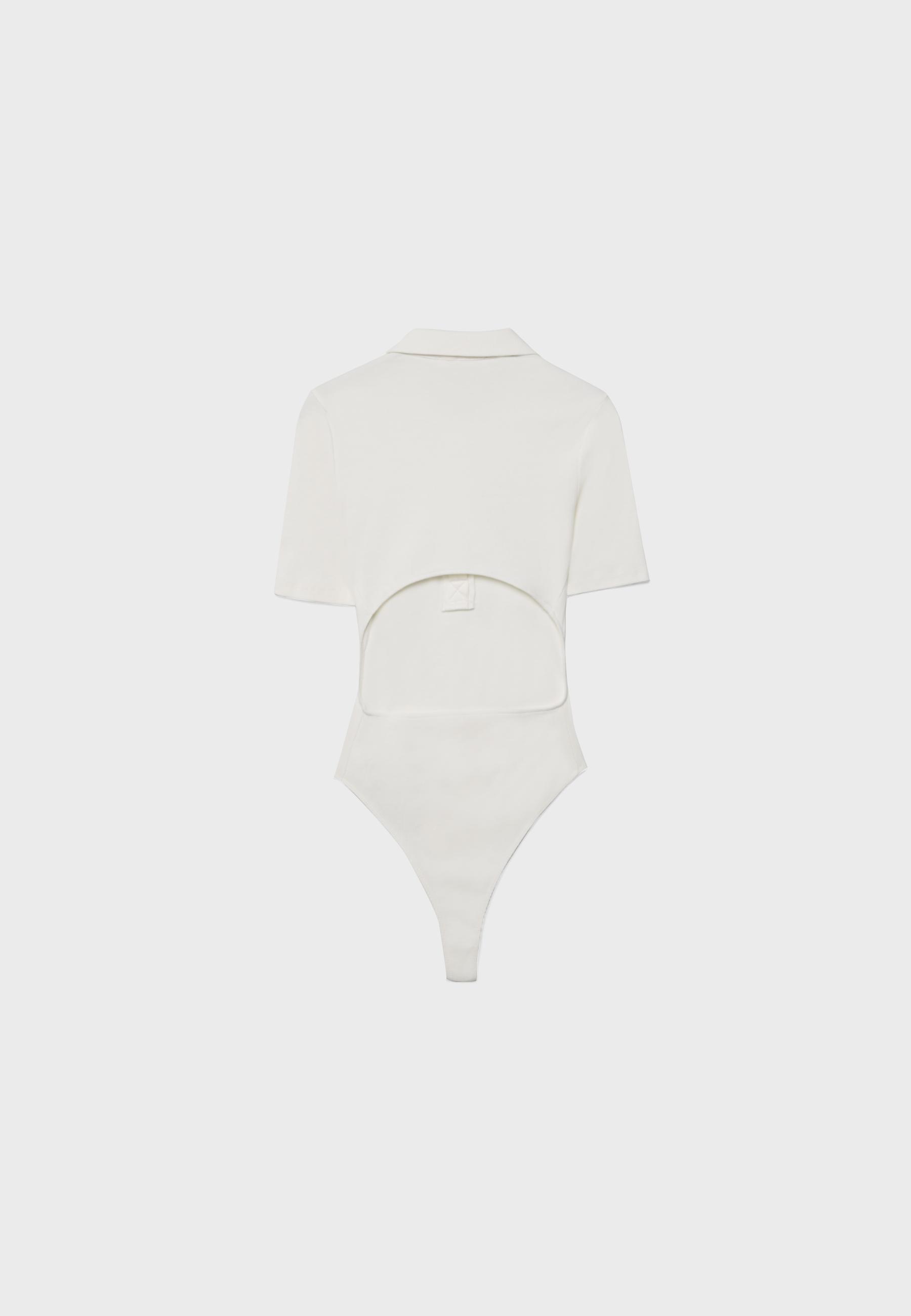 Polo bodysuit — Ecru