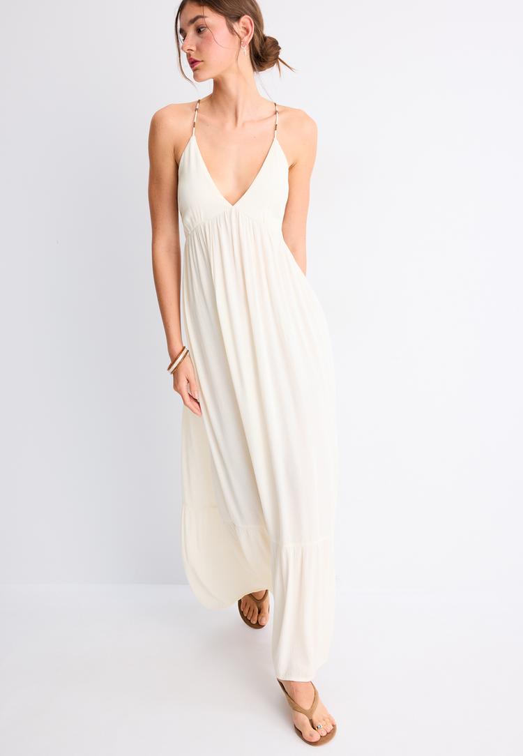 robe longue smock a fines bretelles