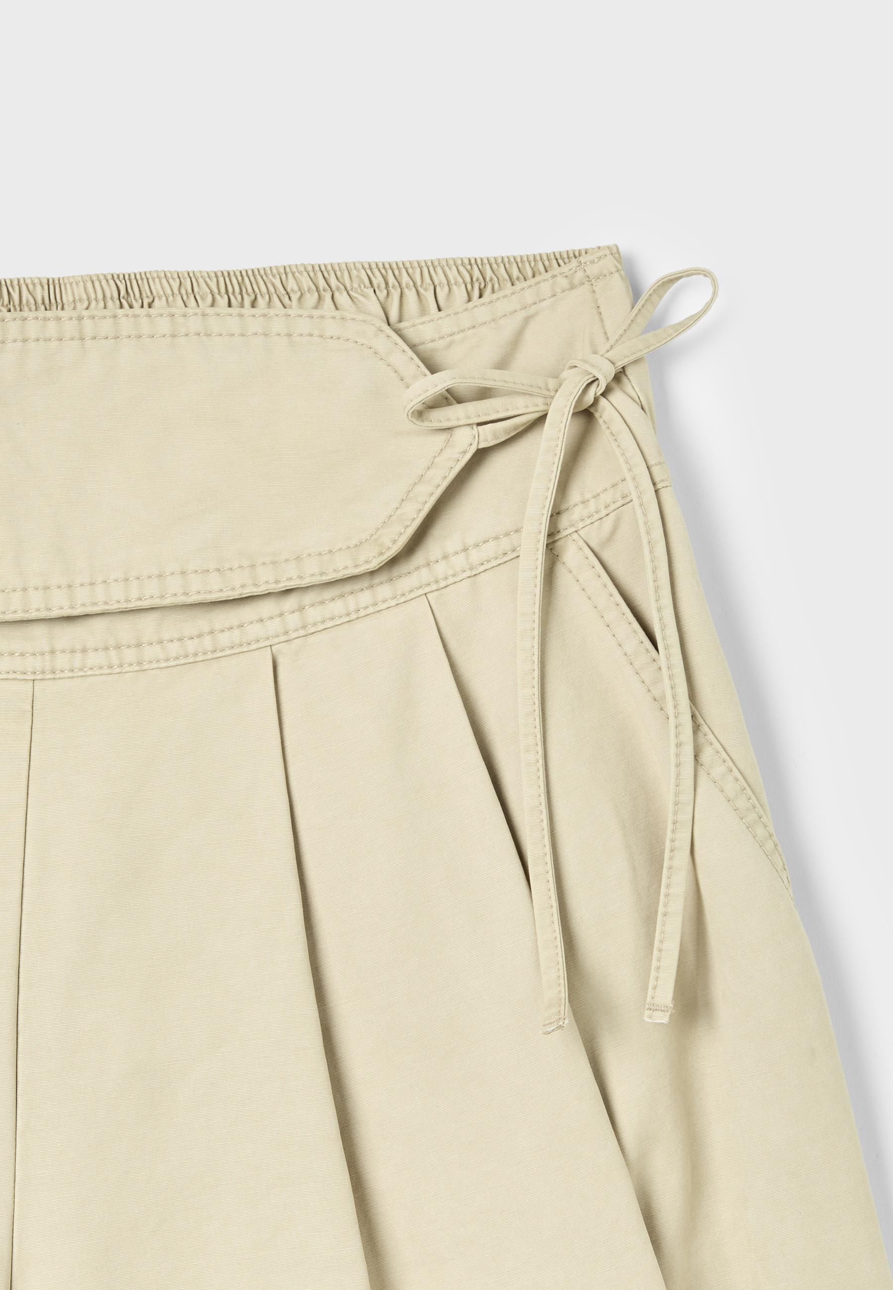 Voluminous cargo trousers with tie detail waist — Beige