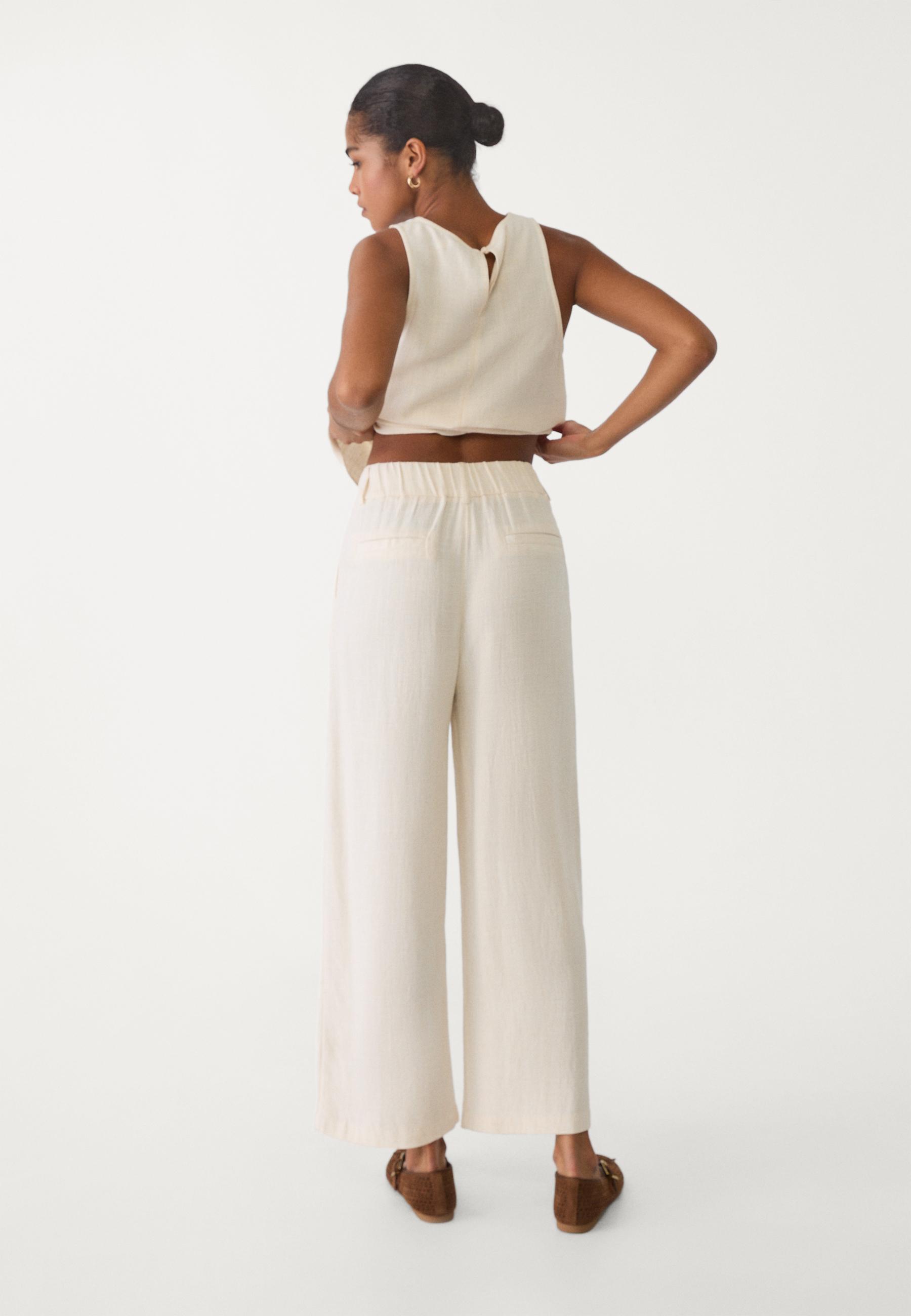 Wide-Leg High-Rise Stretch Faux Leather Pants | Regular