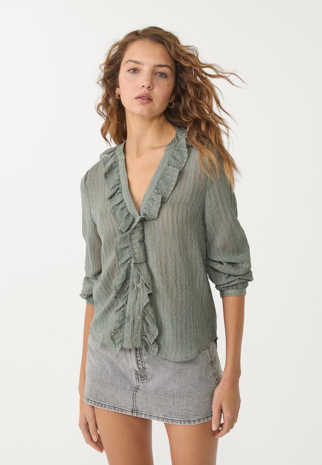 Flowing ruffled shirt