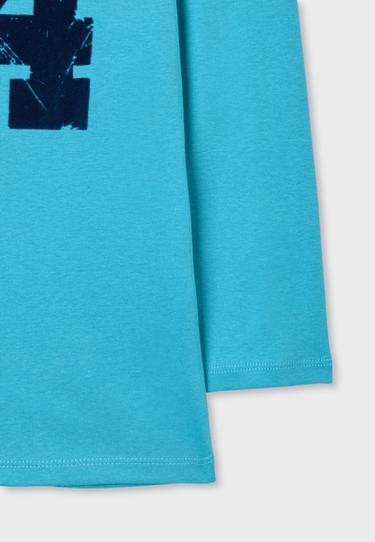 Placement print T-shirt — Turquoise 9