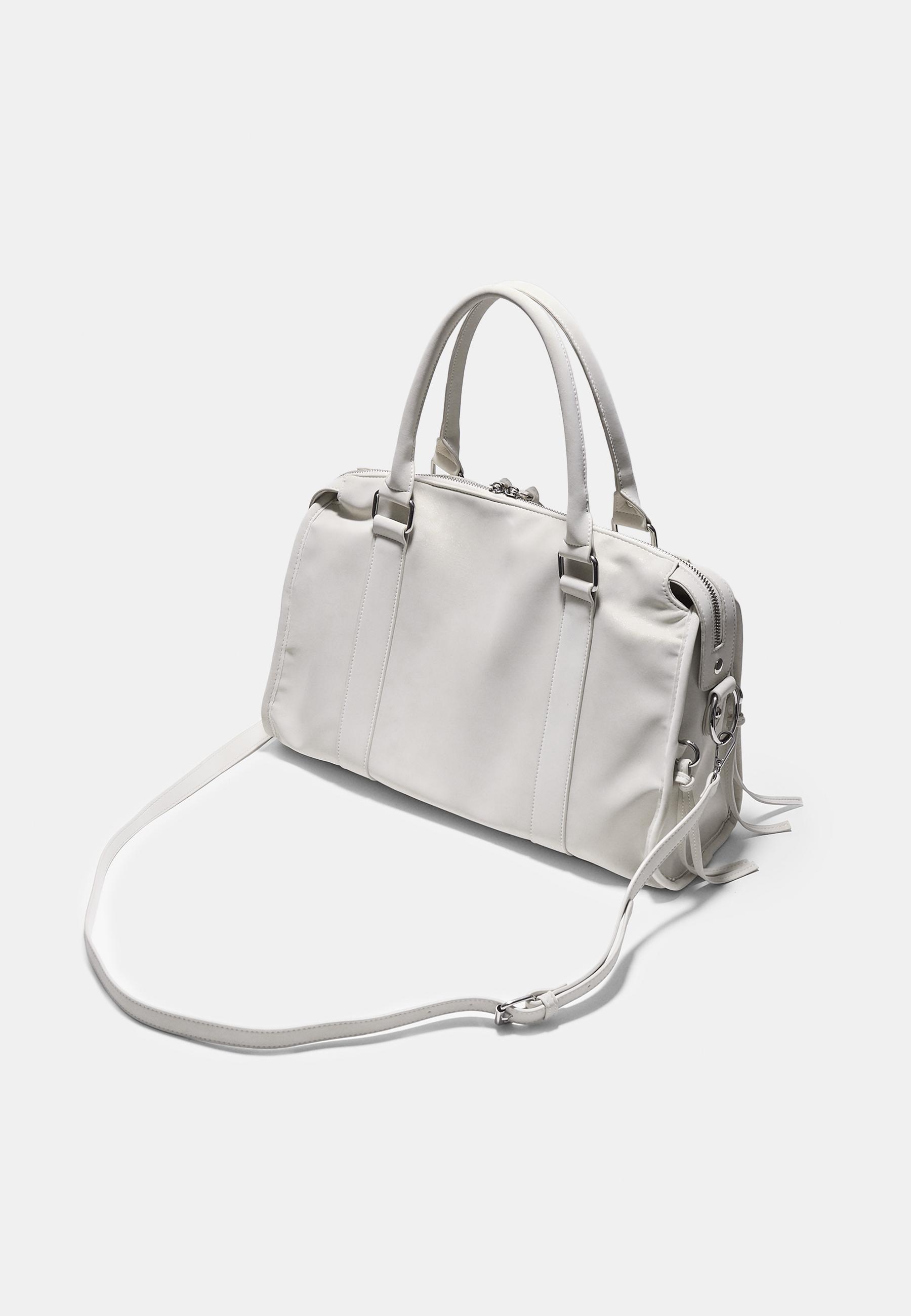 Maxi crossbody bowling bag — Ecru