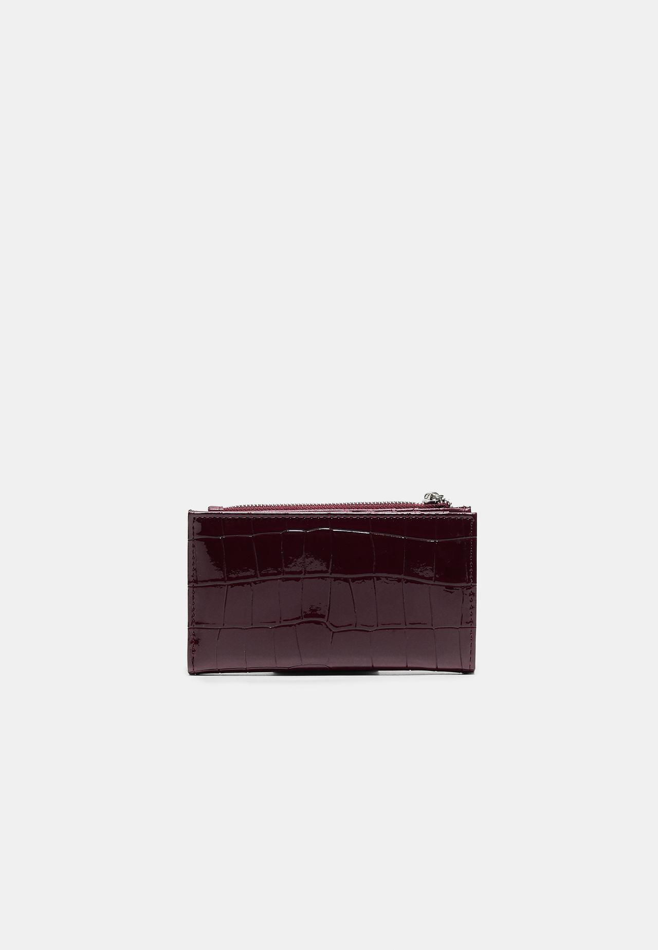 Basic zip-up purse — Burgundy
