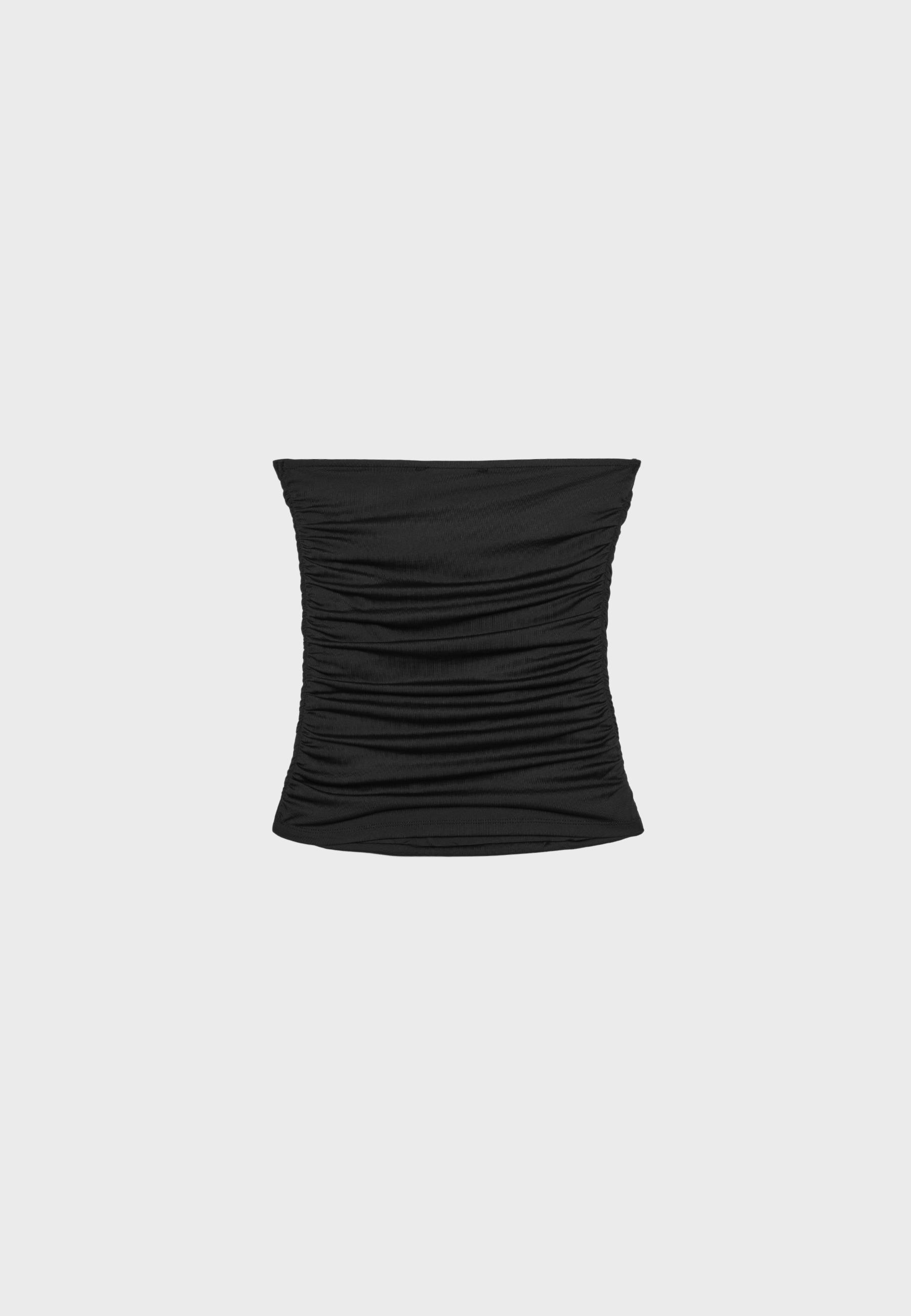 Gathered bandeau top — Black