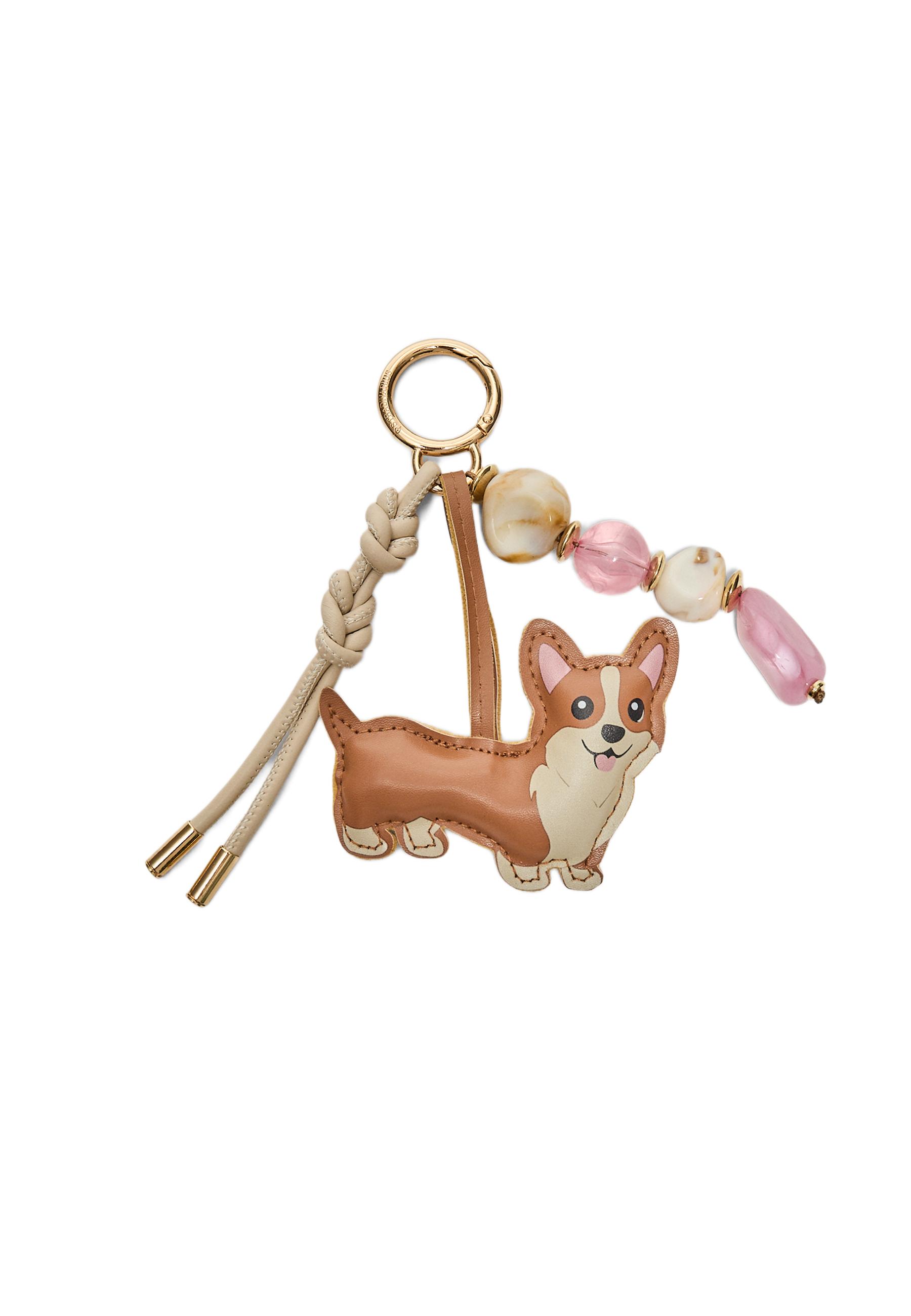 Corgi dog charm keyring — Brown