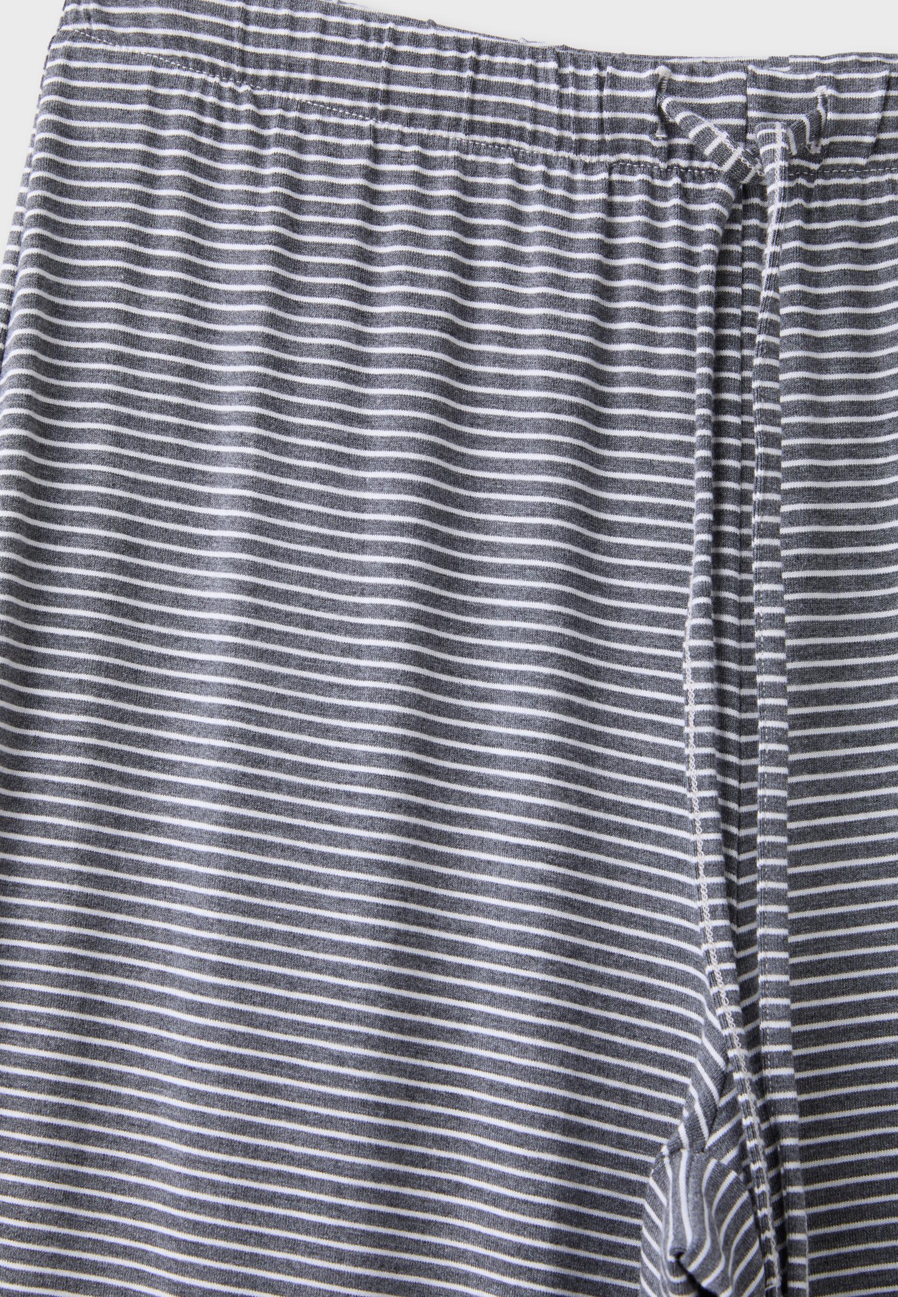 Striped slim-waist joggers — Grey melange