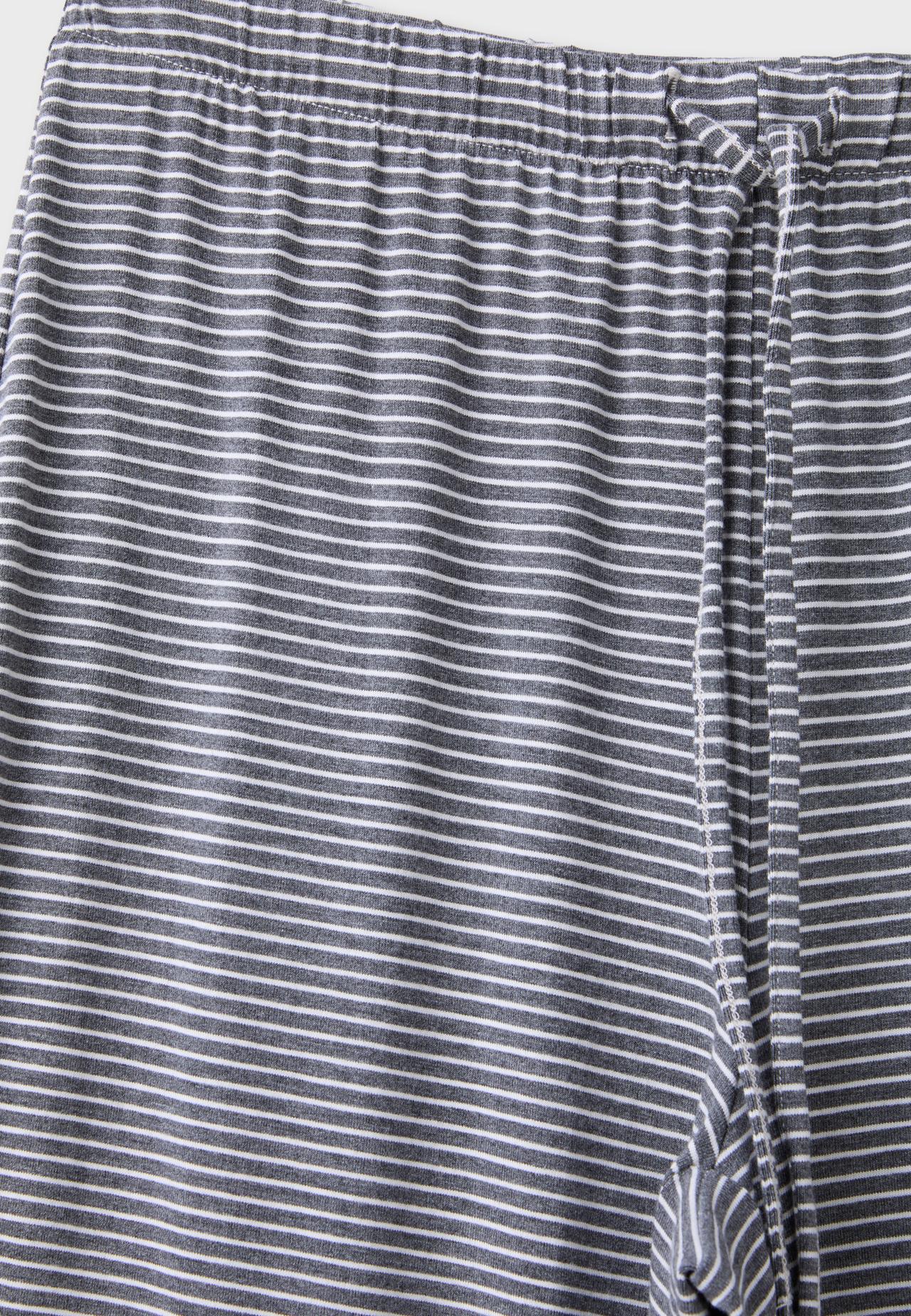 Striped slim-waist jogger trousers — Grey melange