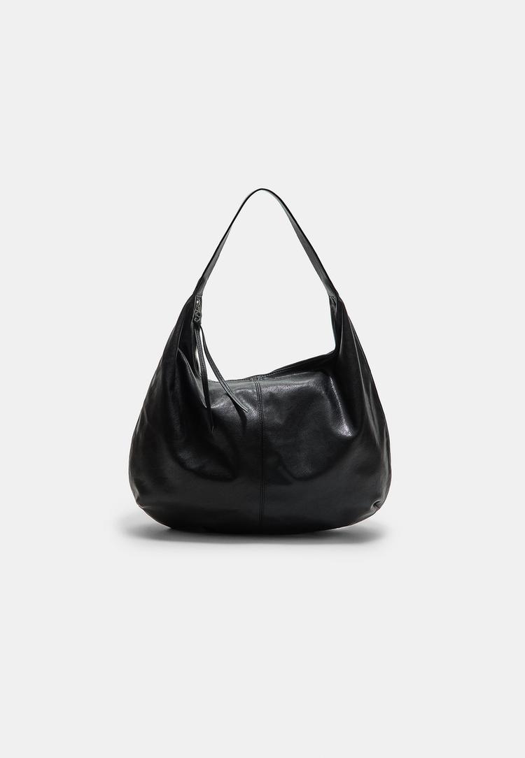 Stradivarius Kabelka Přes Ve Tvaru Půlměsíce Black Os
