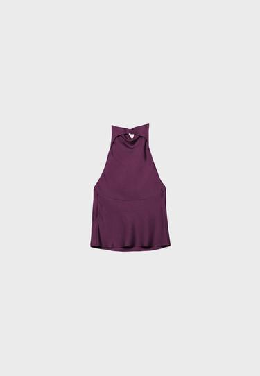 Satin halter top — Purple 7