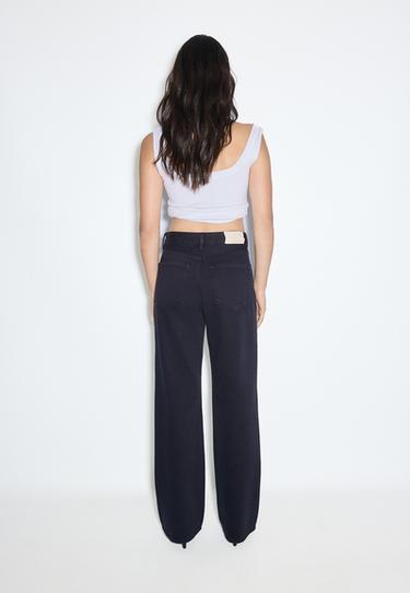 D92 Ripped straight wide-leg jeans — Dark blue 4