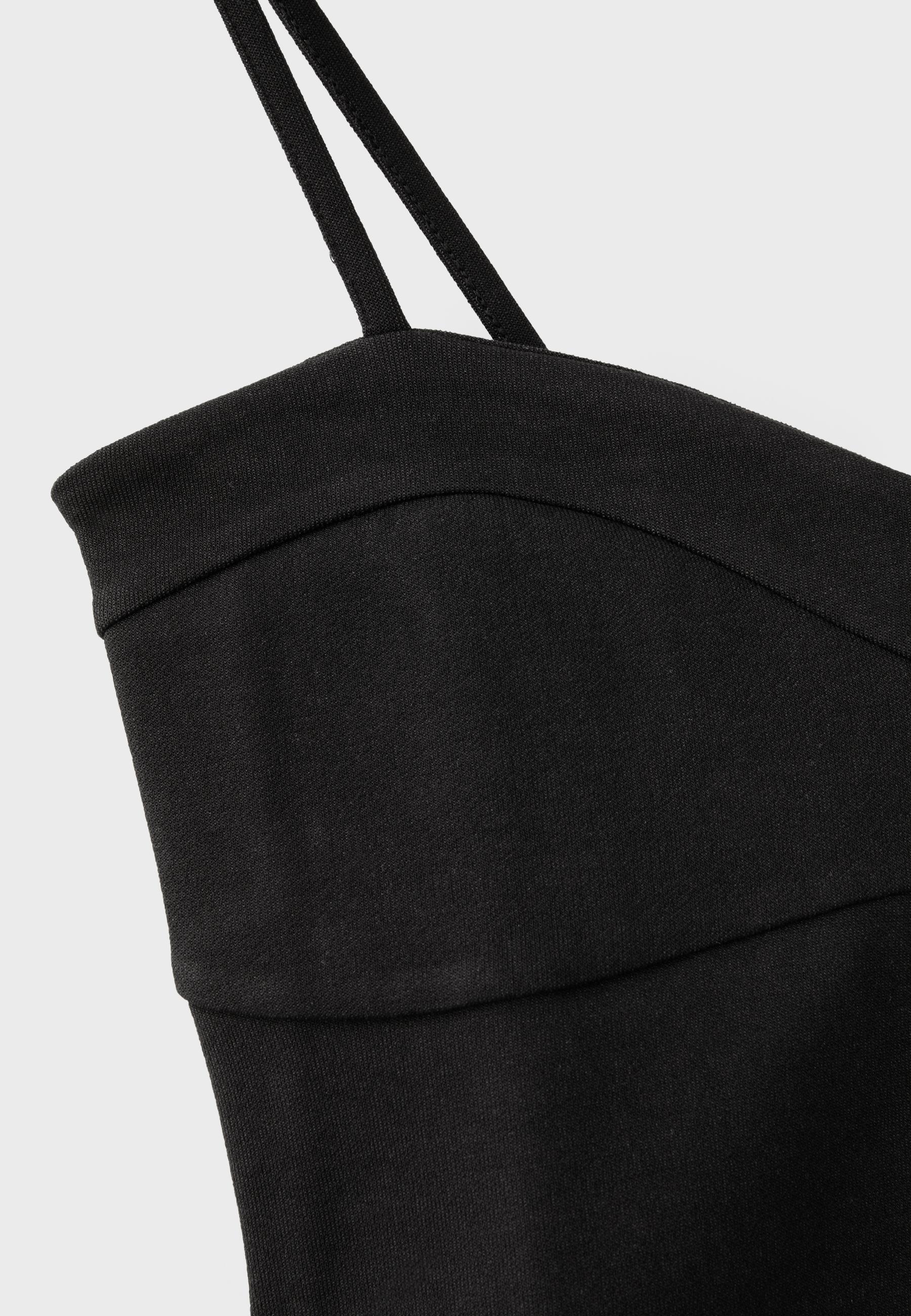 Fitted sweetheart neckline top — Black