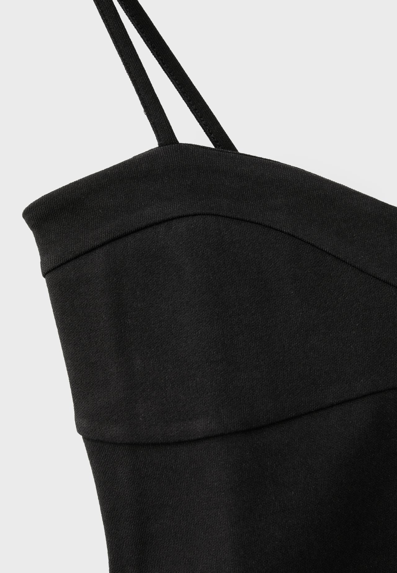Fitted sweetheart neckline top — Black