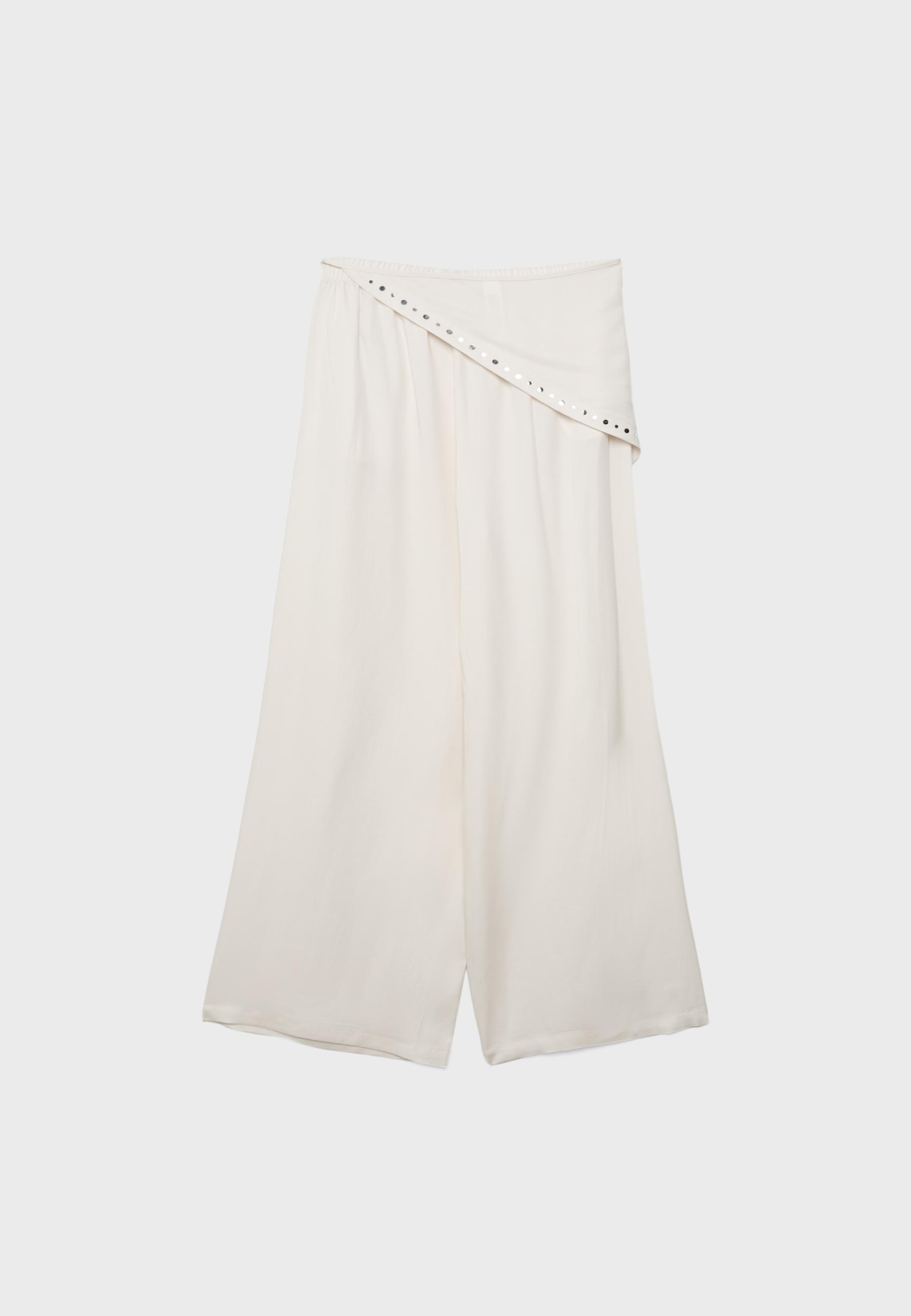 Lyocell scarf trousers — Ecru