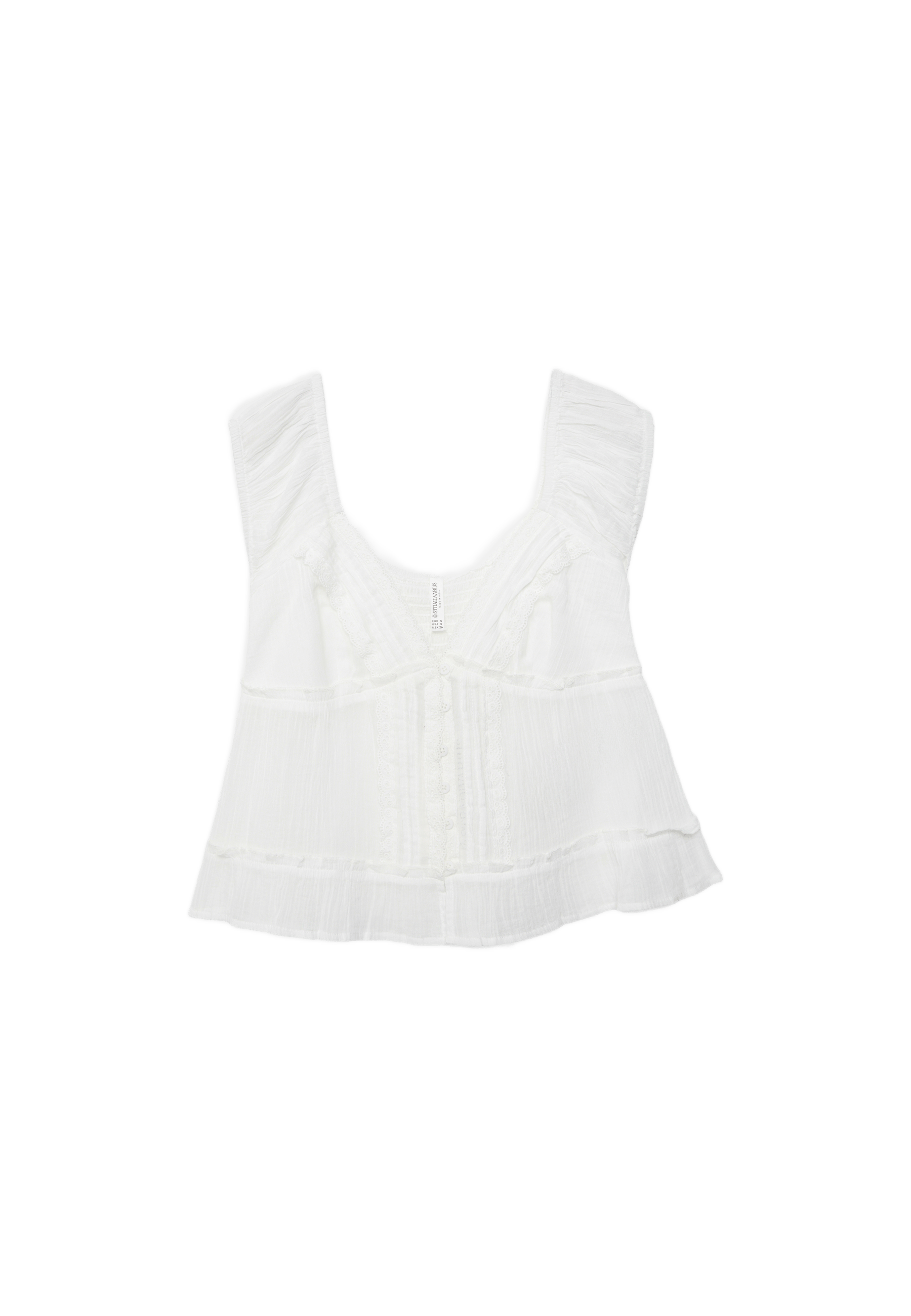 Flowing button-up top — White