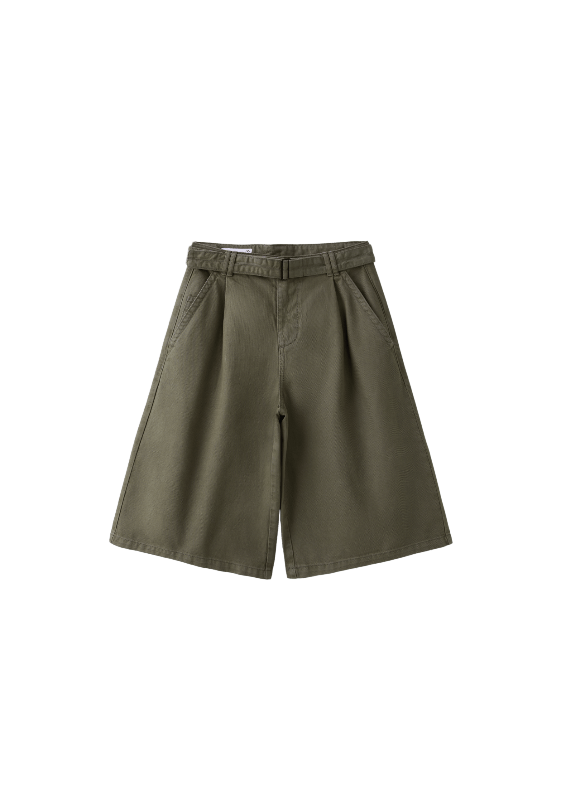 Baggy Bermuda shorts with belt — Khaki