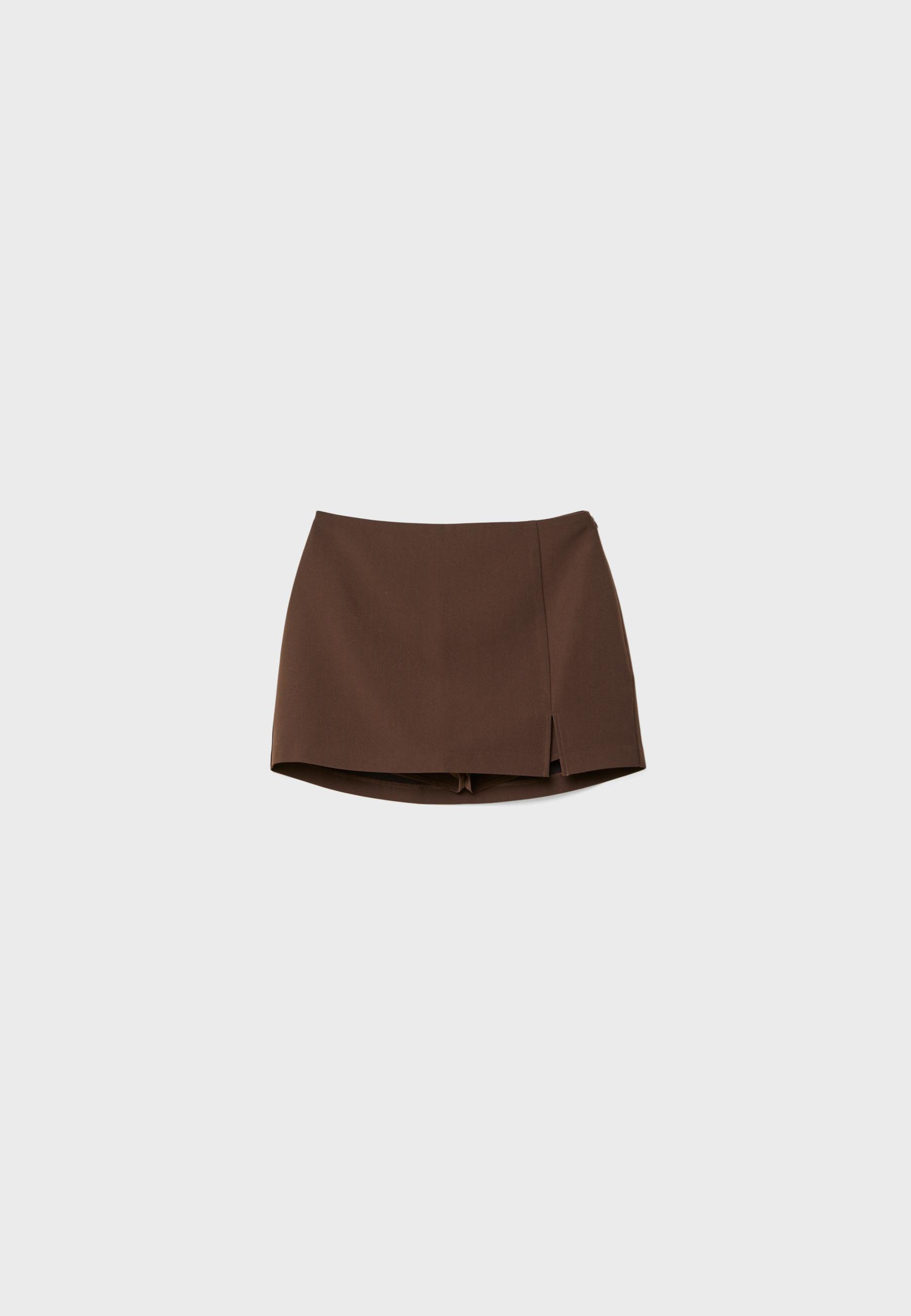 Side split skort — Brown
