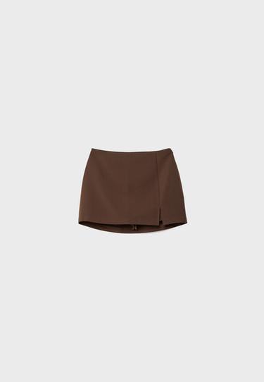 Side split skort — Brown 7