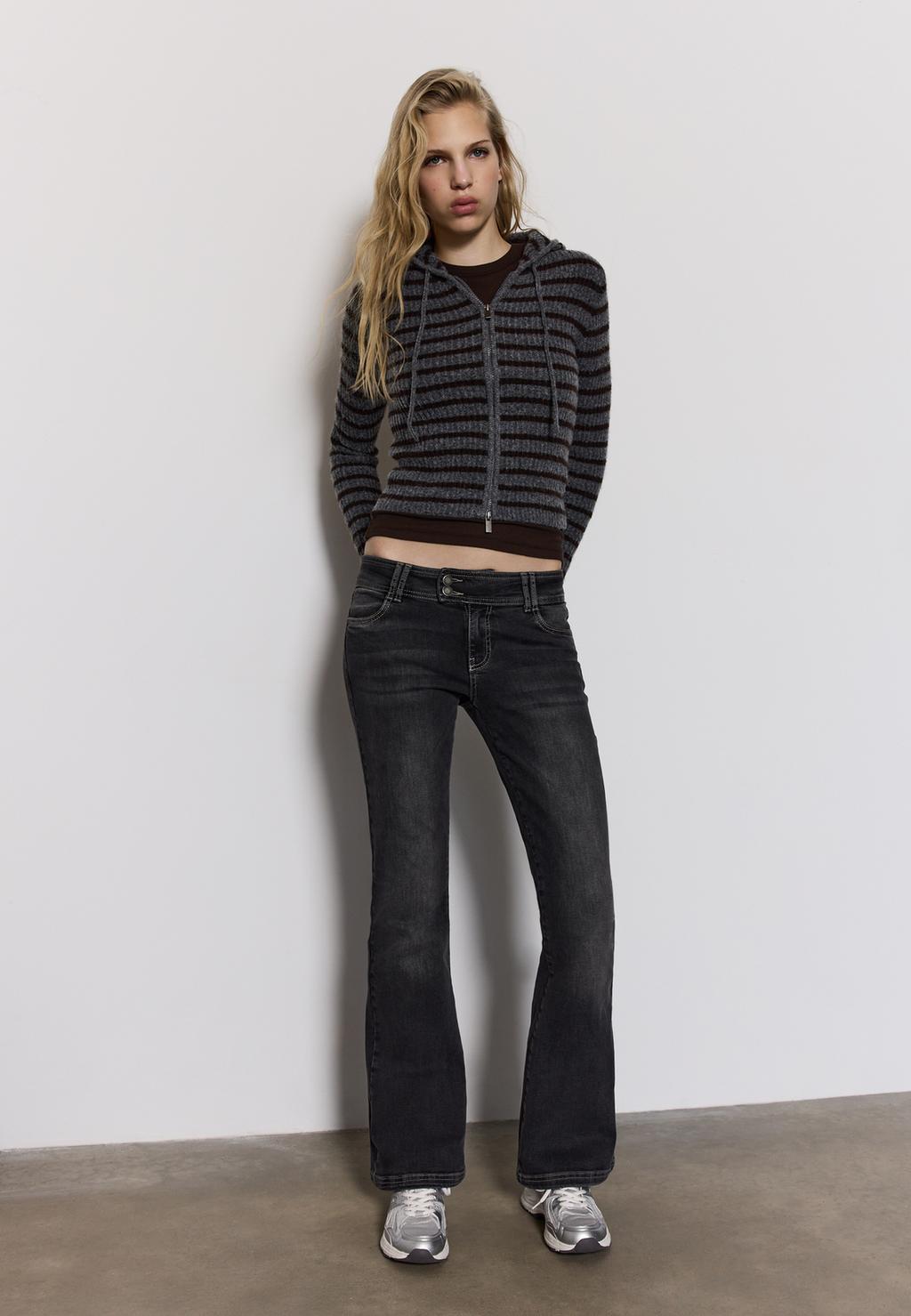 Low-rise bootcut jeans with studs