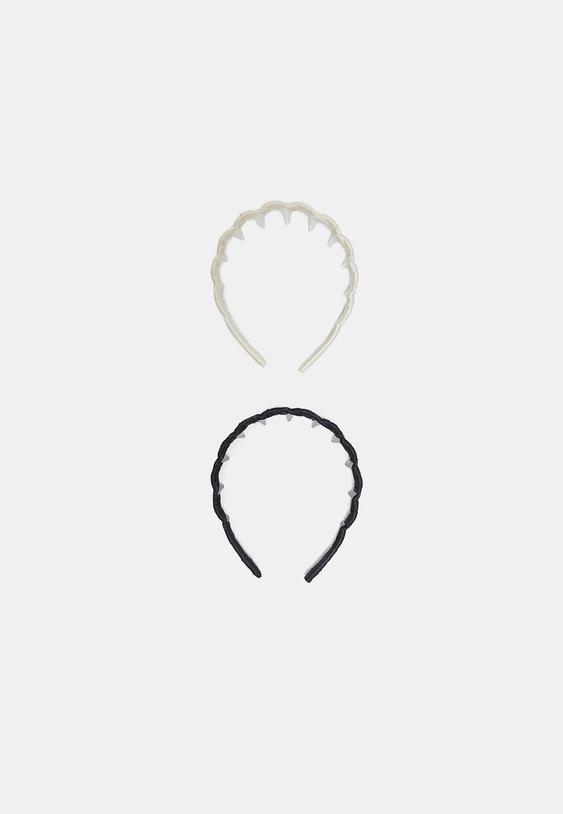 set 2 diademas rigidas con peine