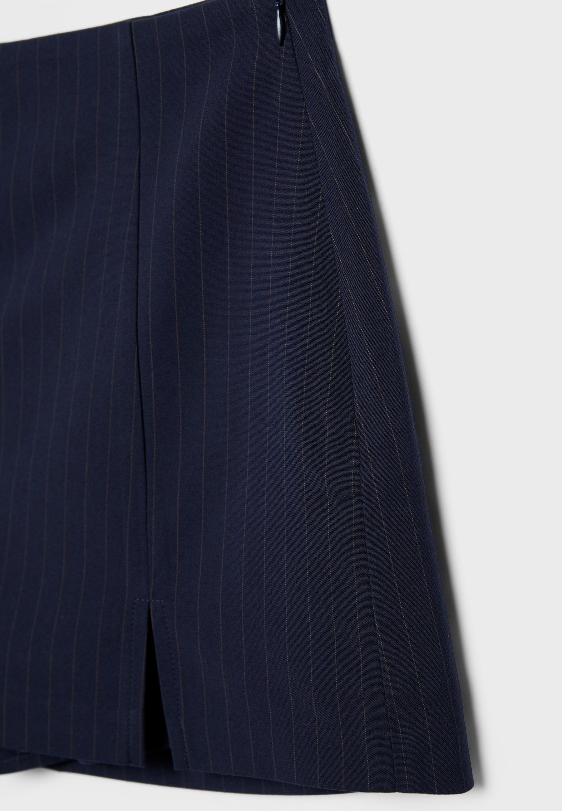 Skort with side split — Navy blue