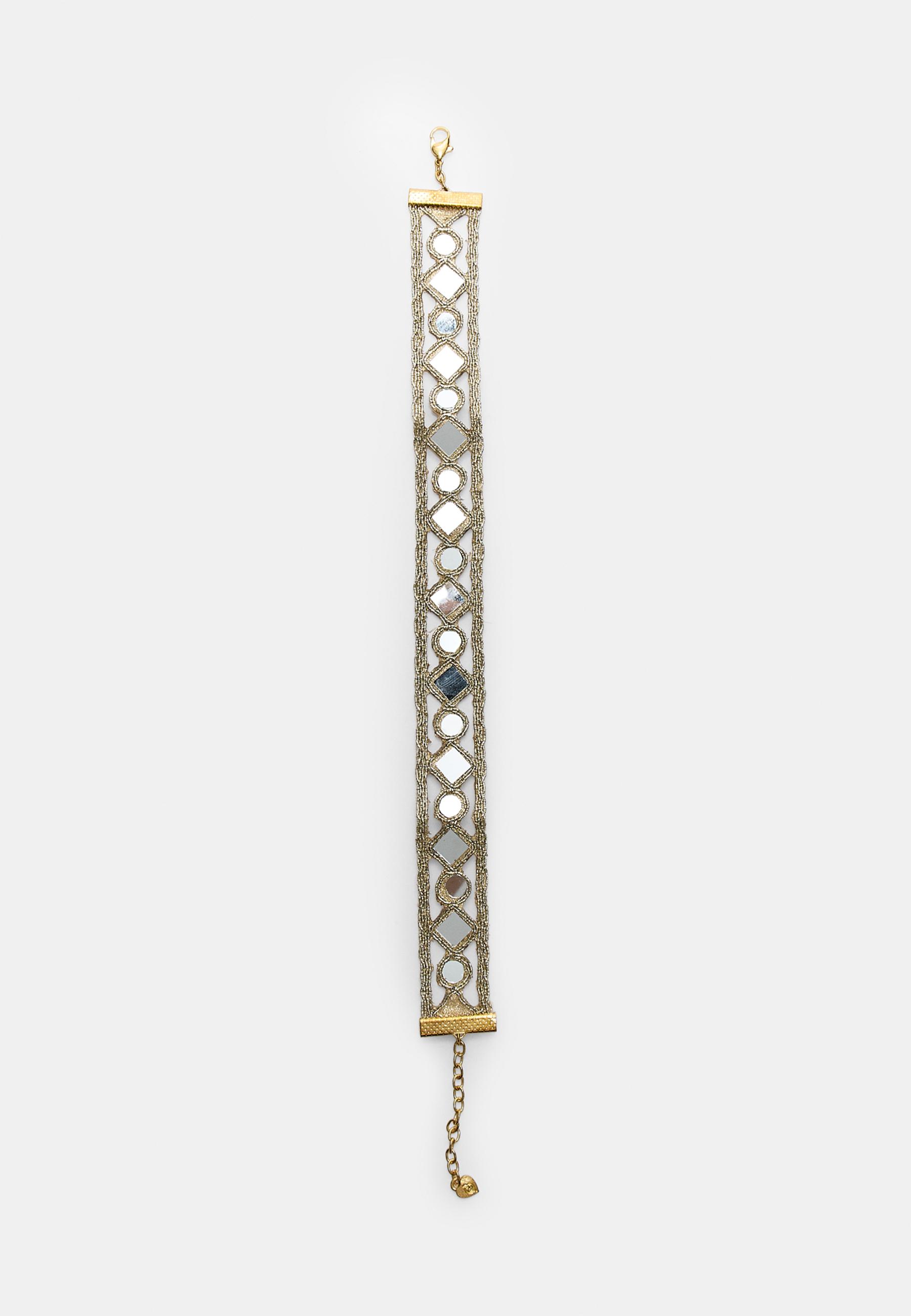 Mirror choker necklace — Gold