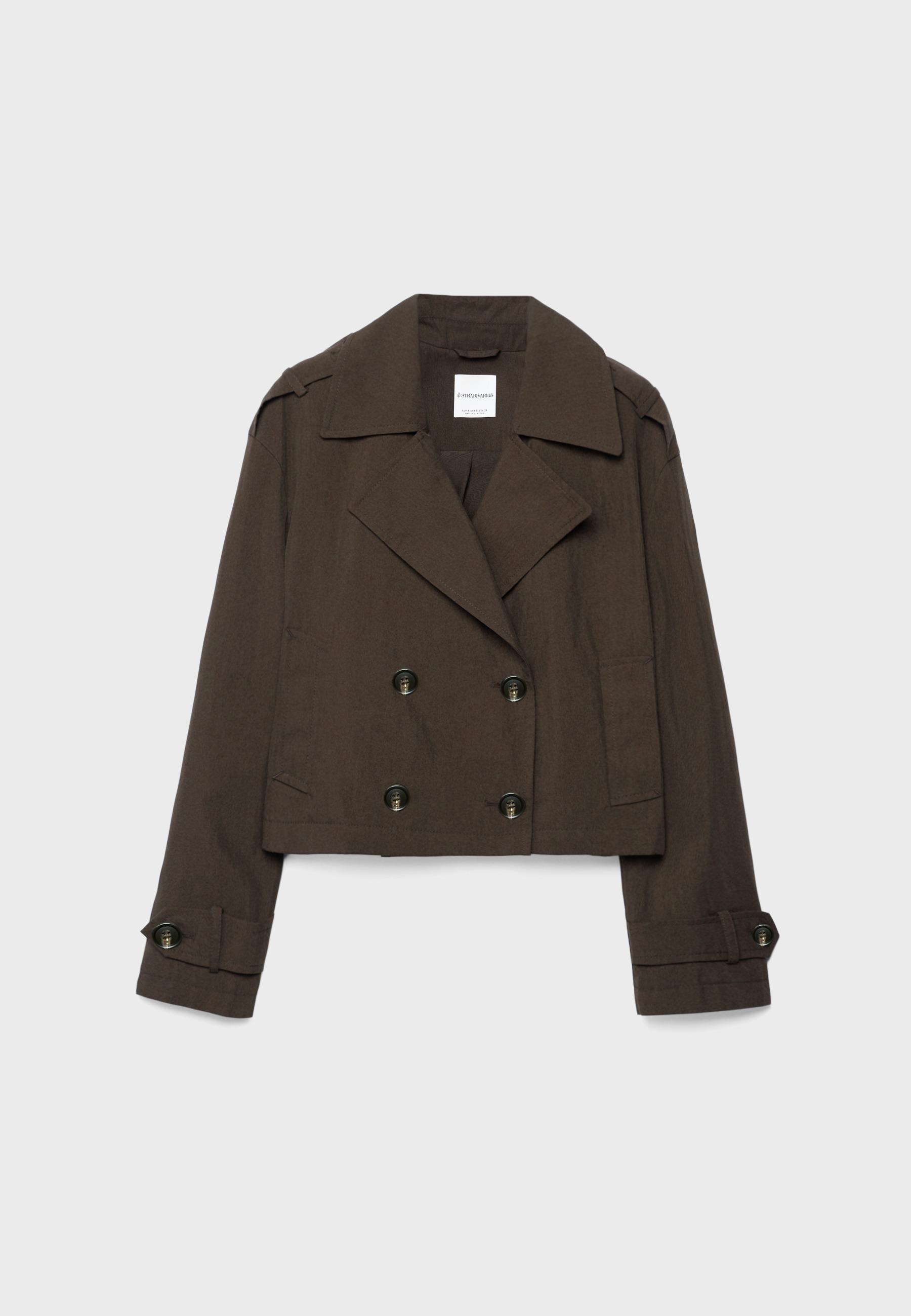 Kısa kruvaze trençkot