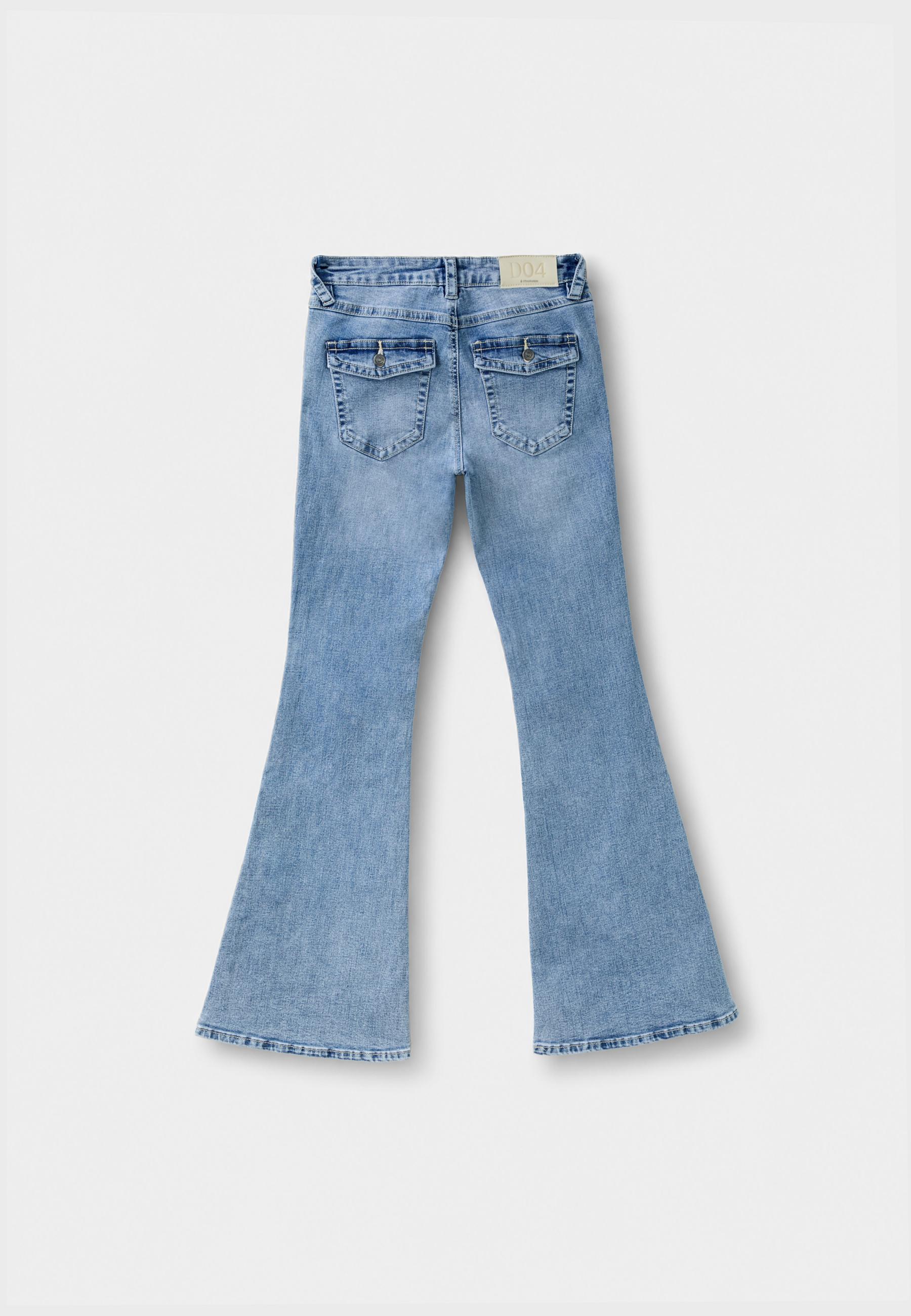 D04 Düşük Bel Çan Paça Jean - Görsel 8