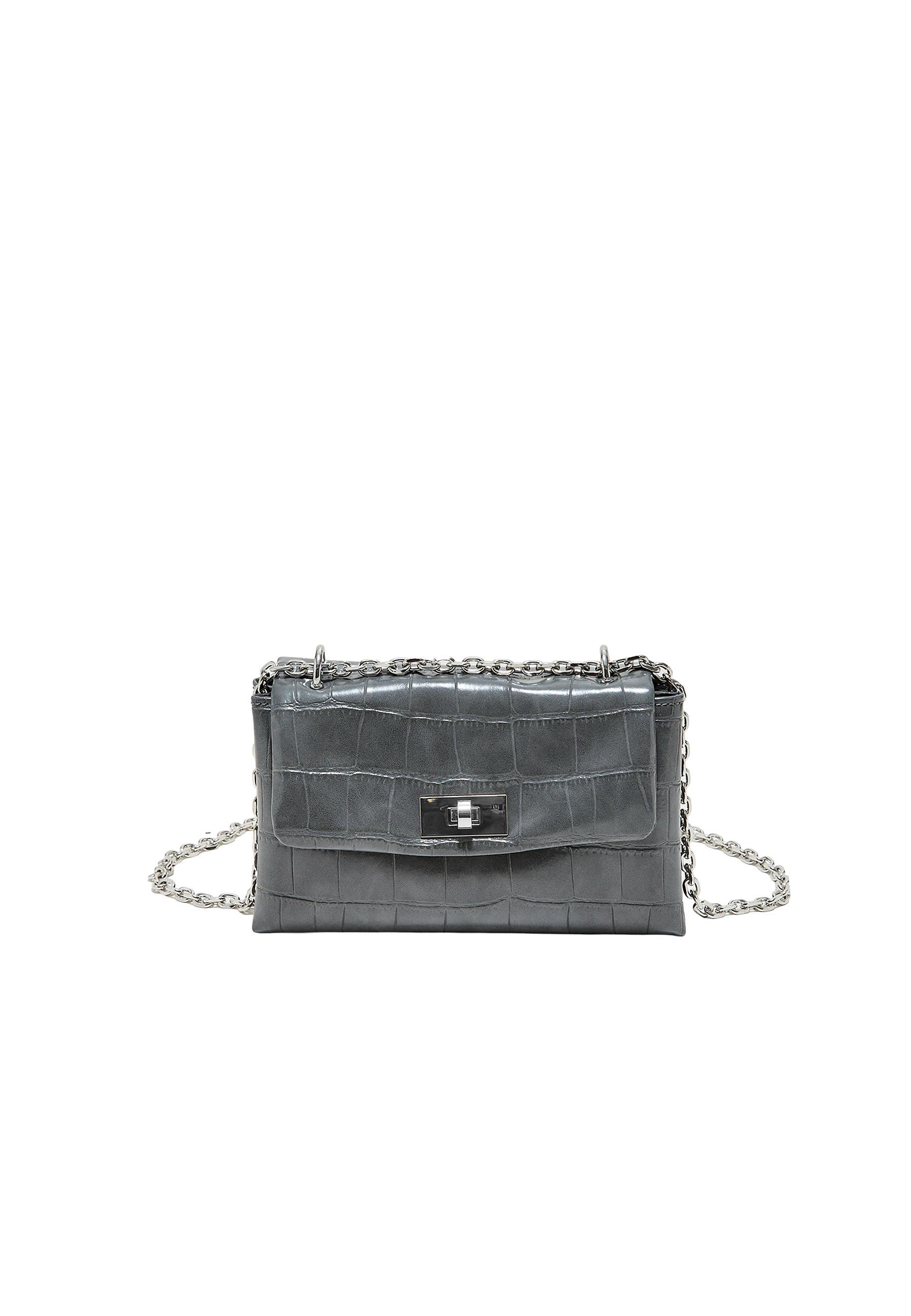 Rigid coconut effect crossbody bag — Dark grey